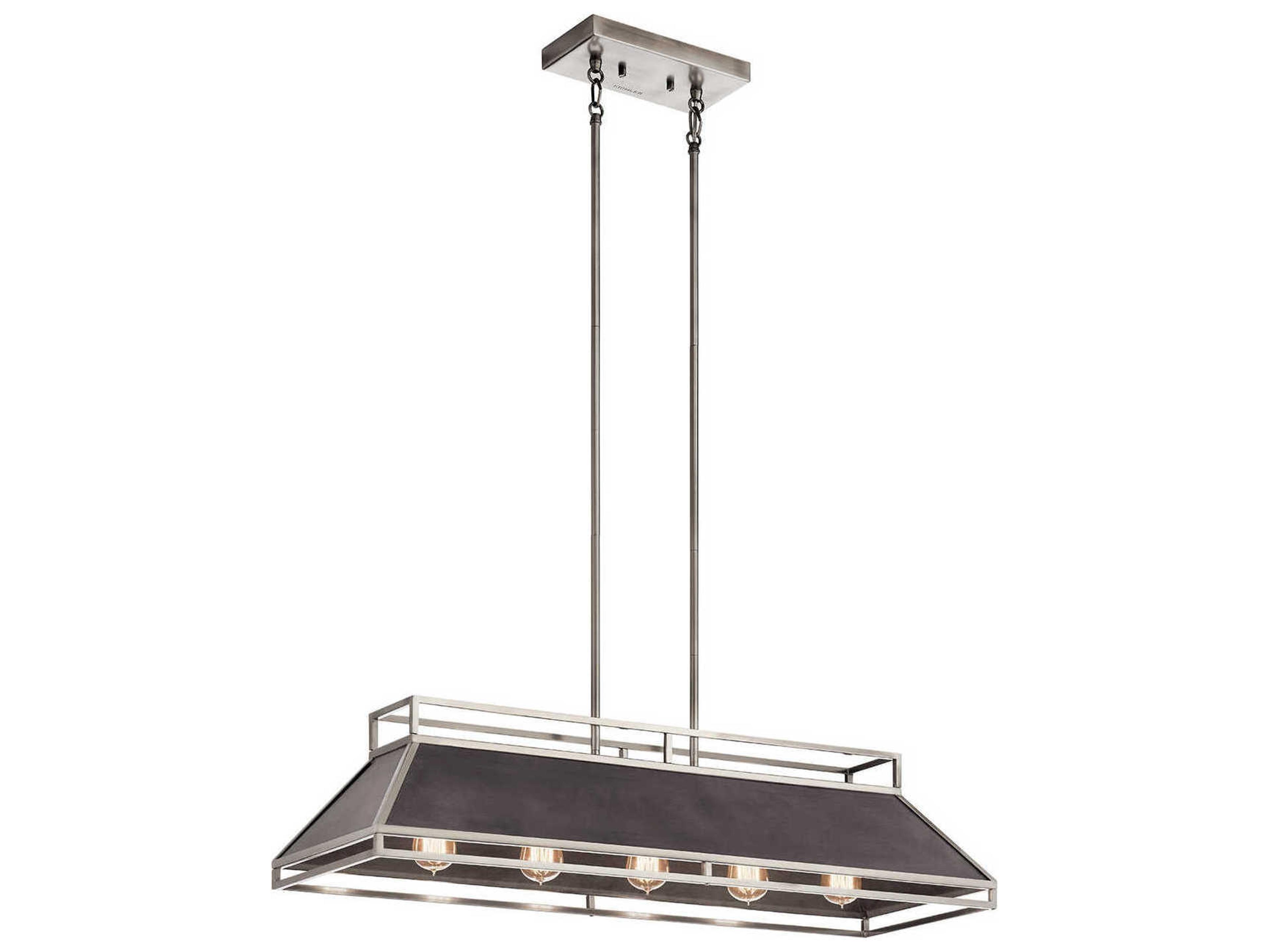 Grendel 5-Light Classic Pewter Empire Geometric Island Pendant