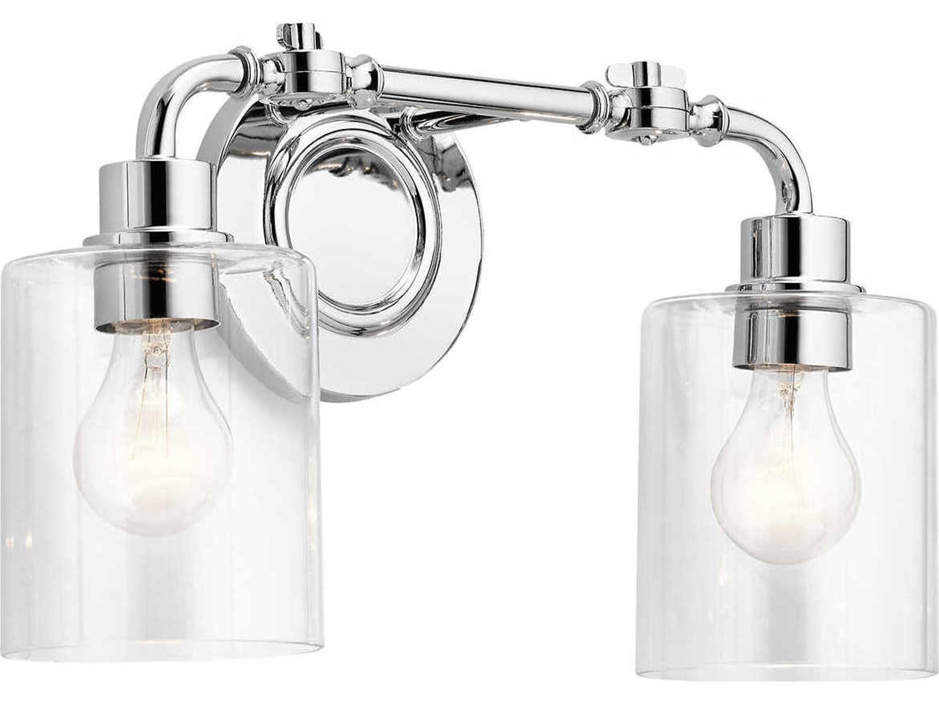 Gunnison 2-Light Chrome Glass Vanity Light