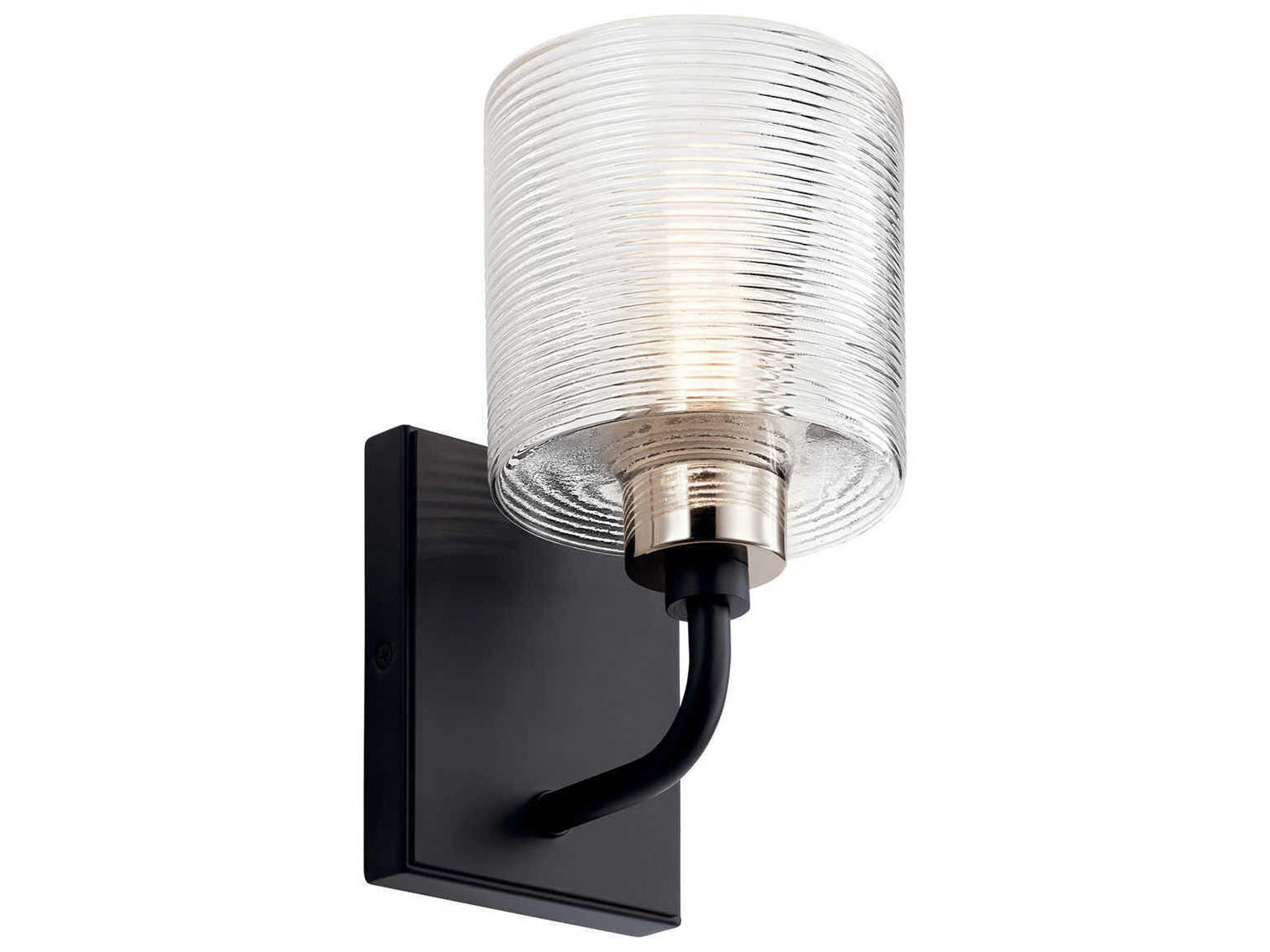 Harvan 1-Light Black Glass Wall Sconce