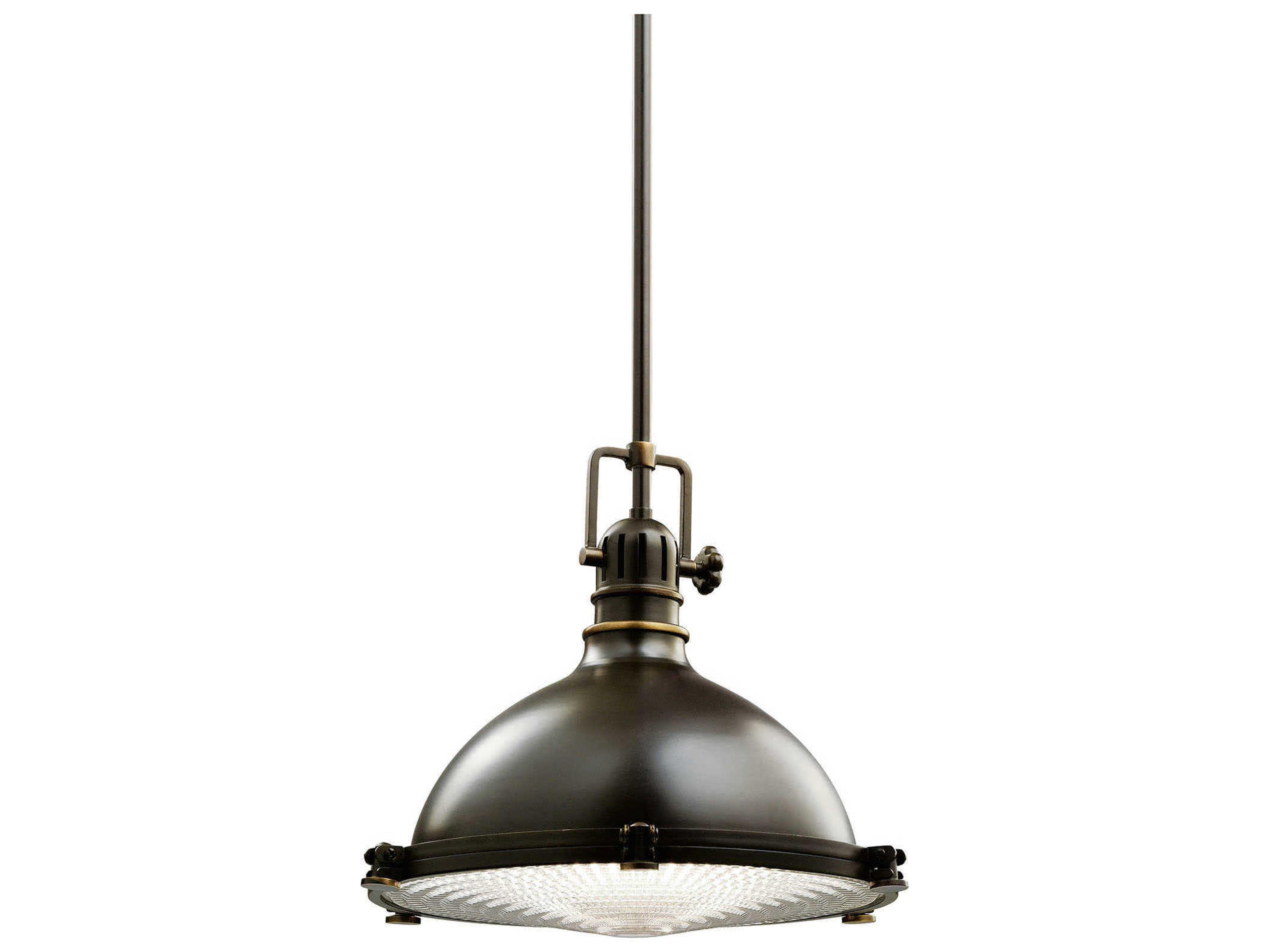 Hatteras Bay 1-Light Olde Bronze Glass Round Pendant