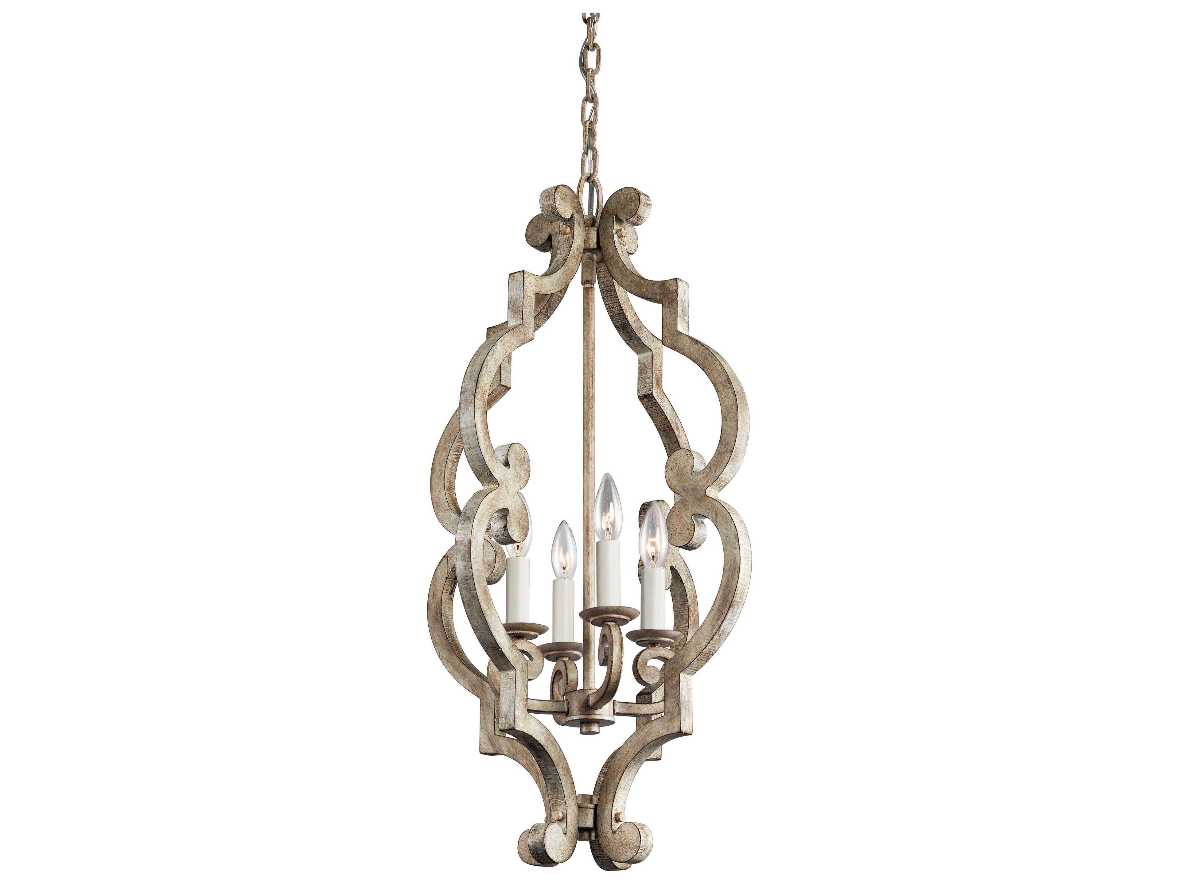 Hayman Bay 4-Light Distressed Antique White Pendant