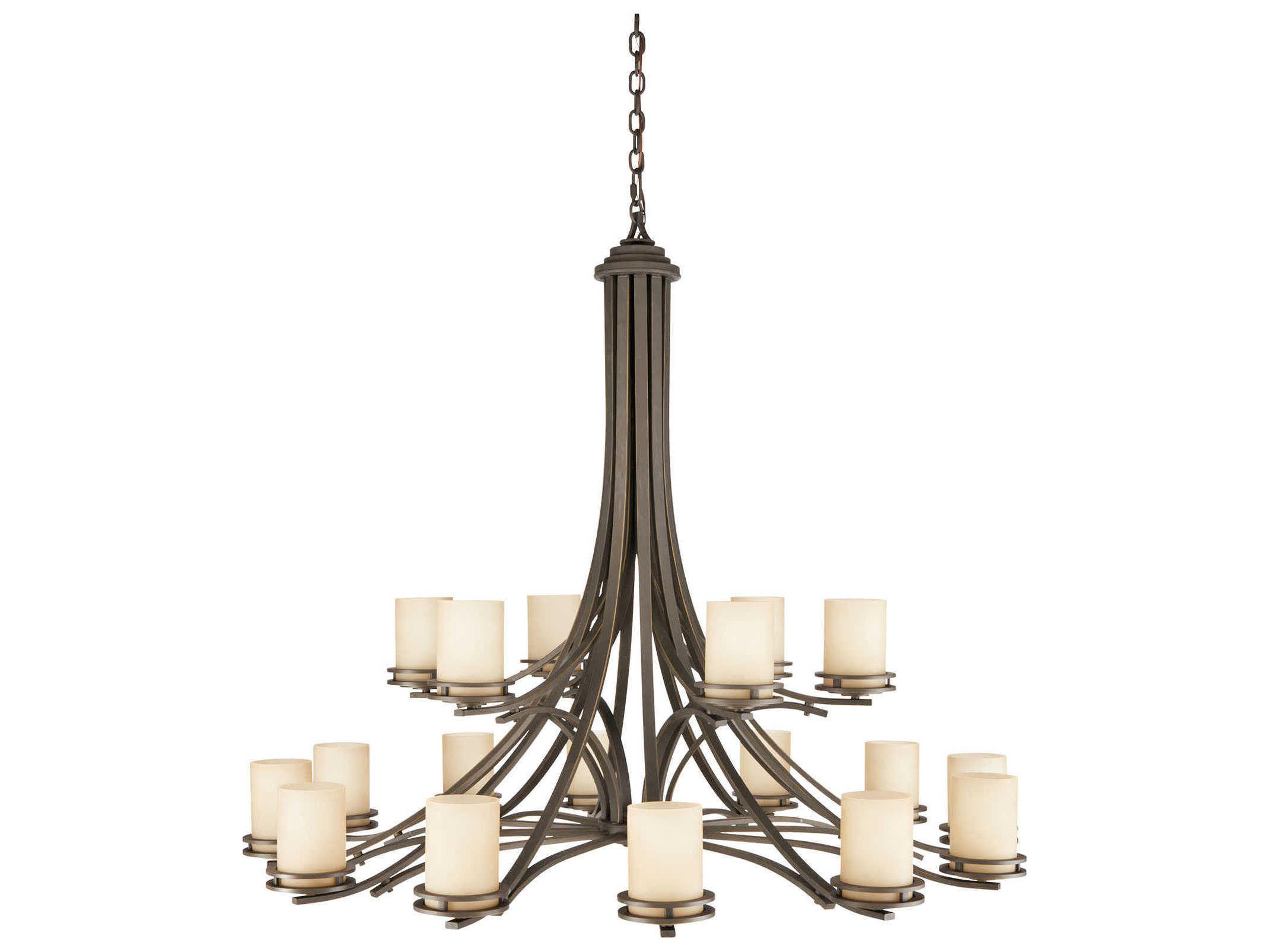 Hendrik 18-Light8-Light Olde Bronze Glass Cylinder Chandelier