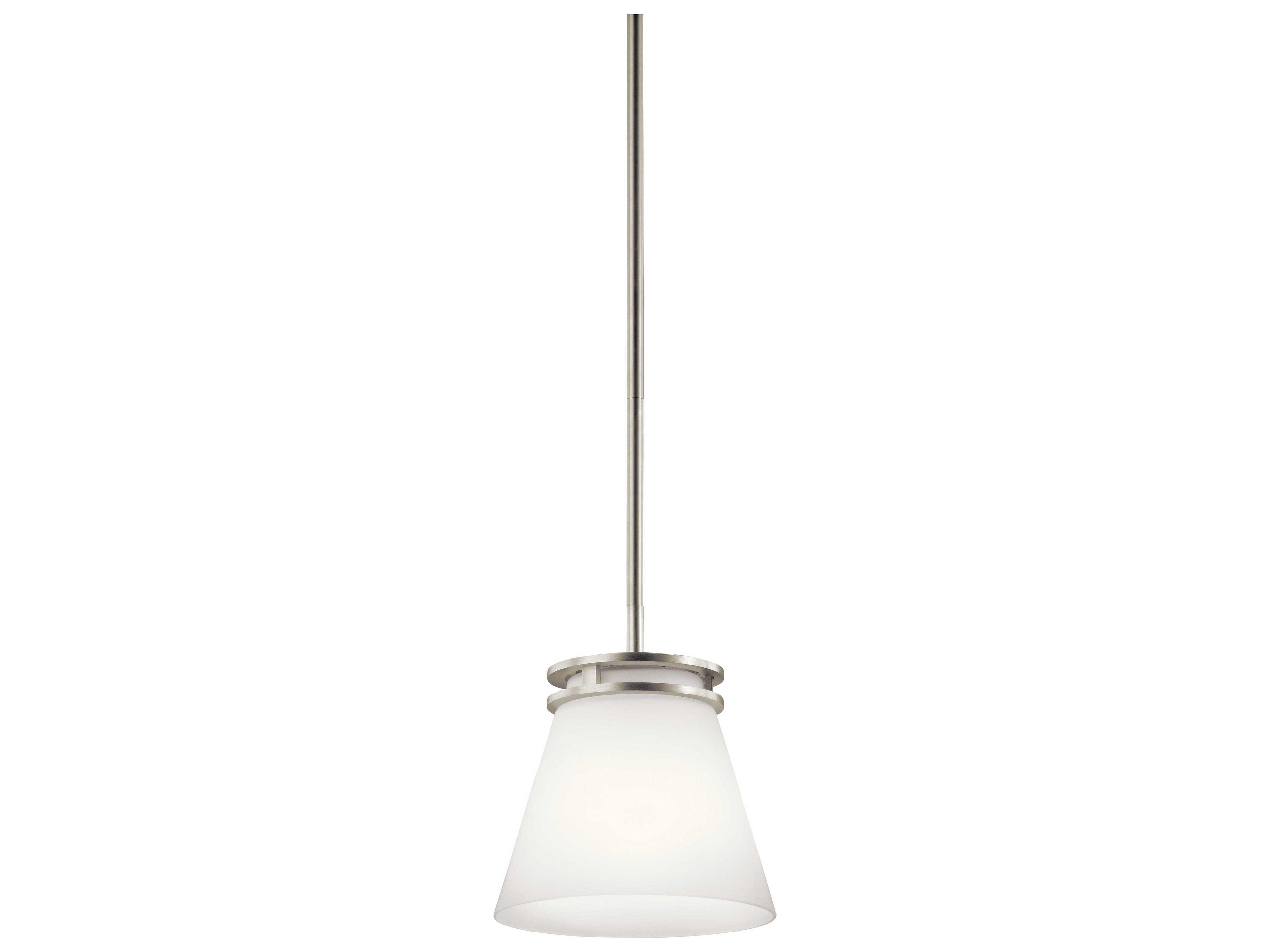Hendrik 1-Light Brushed Nickel Glass Bell Mini Pendant
