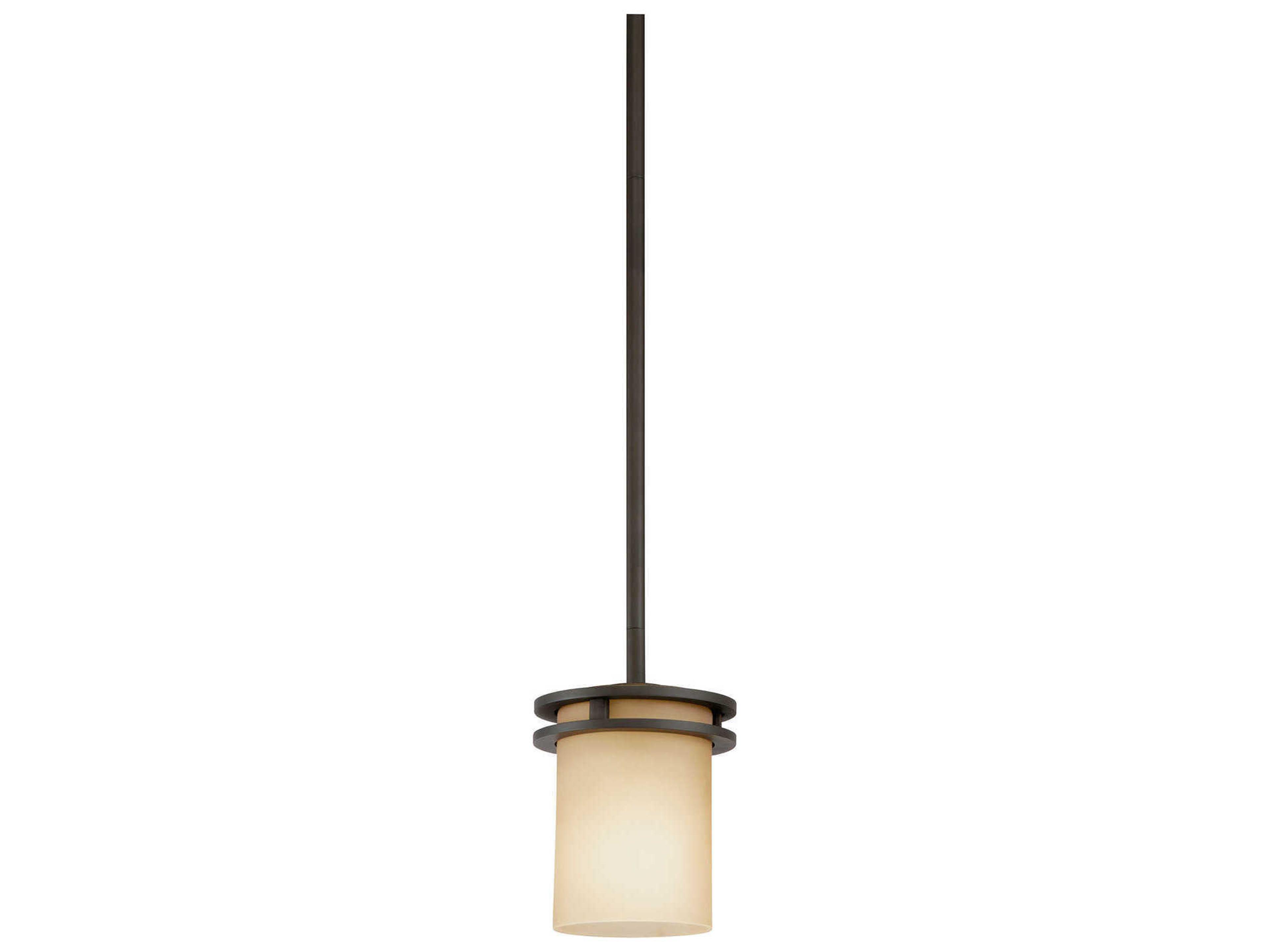 Hendrik 1-Light Olde Bronze Glass Cylinder Mini Pendant