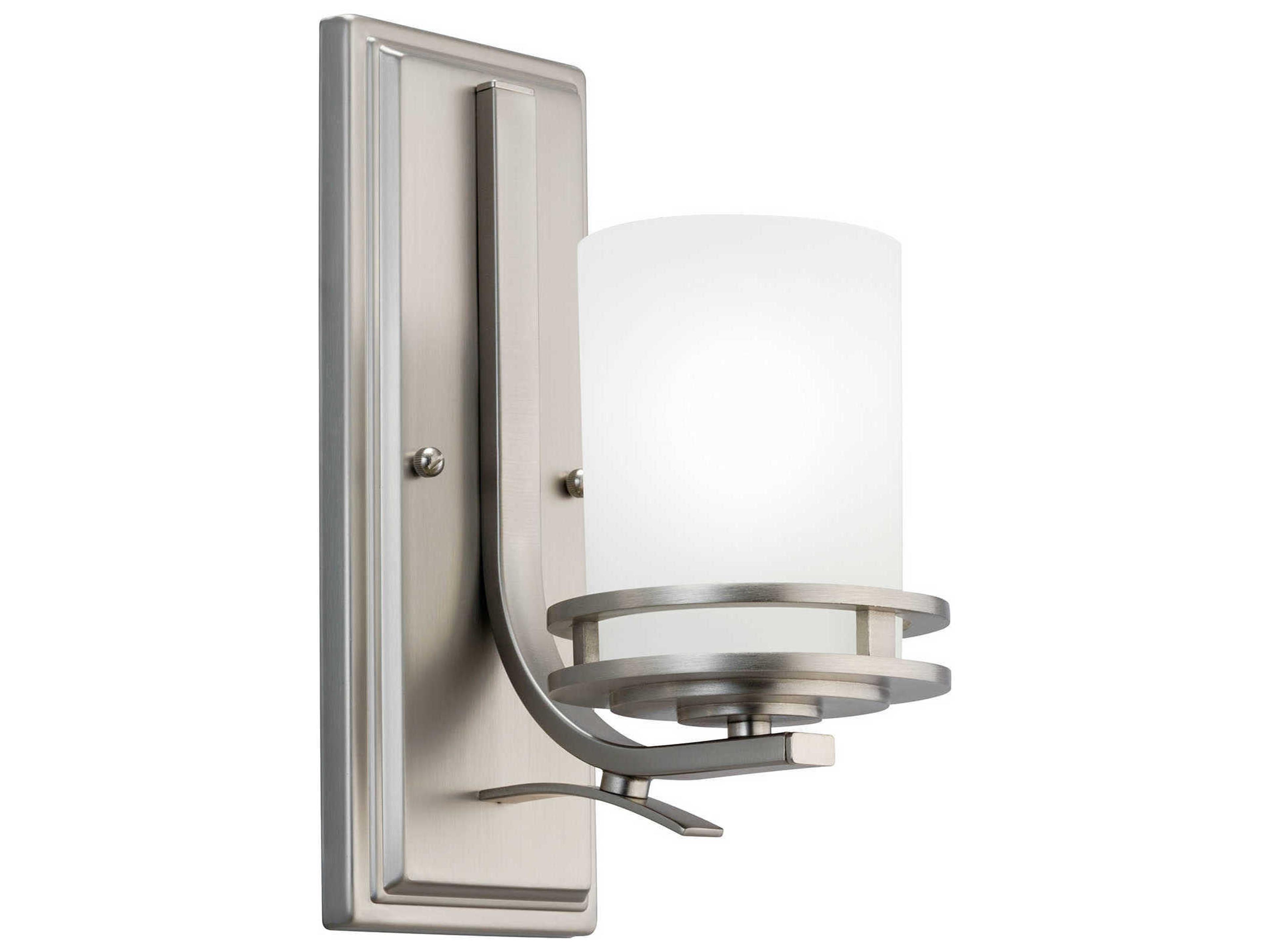 Hendrik 1-Light Brushed Nickel Glass Wall Sconce