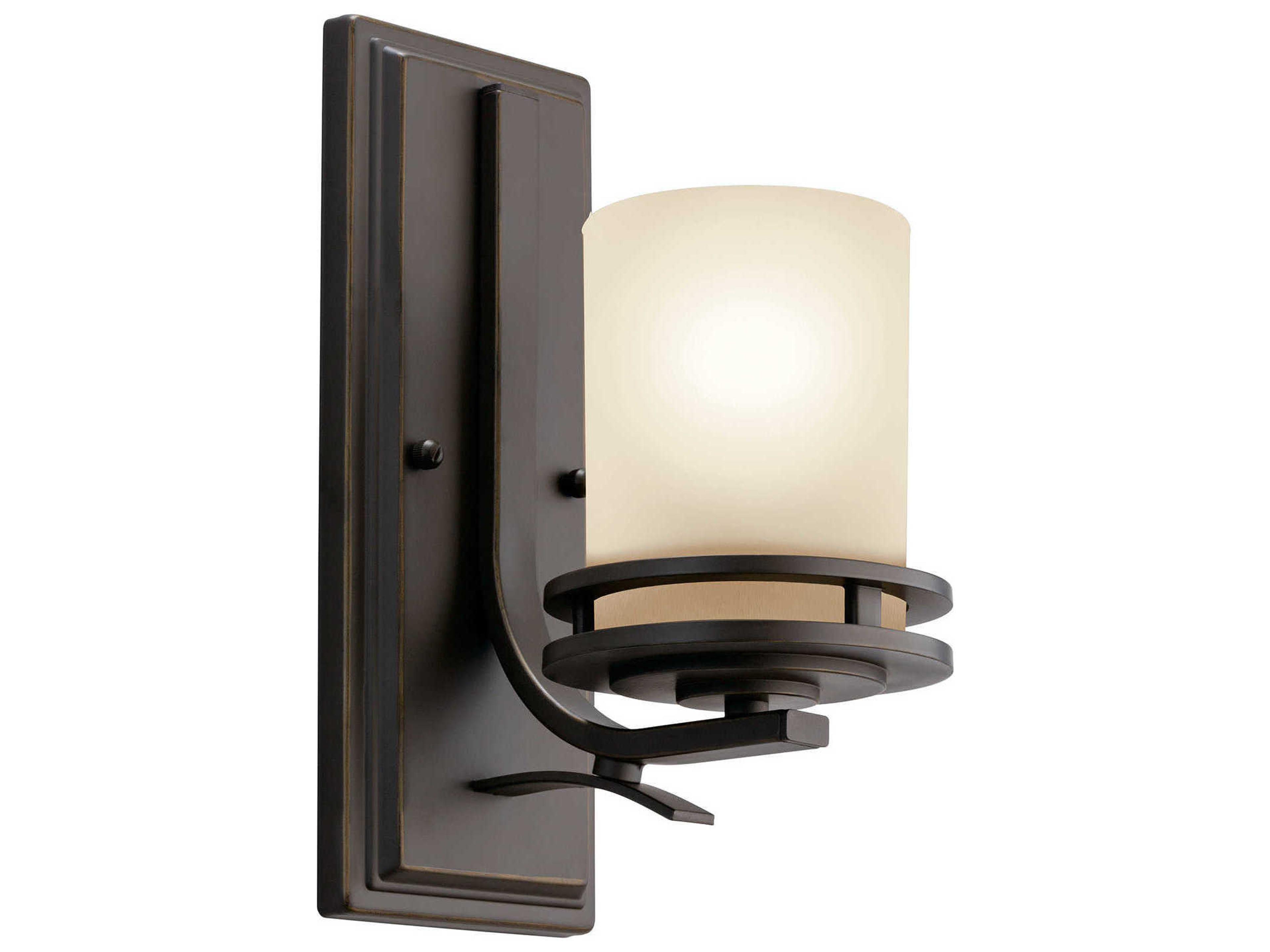 Hendrik 1-Light Olde Bronze Glass Wall Sconce