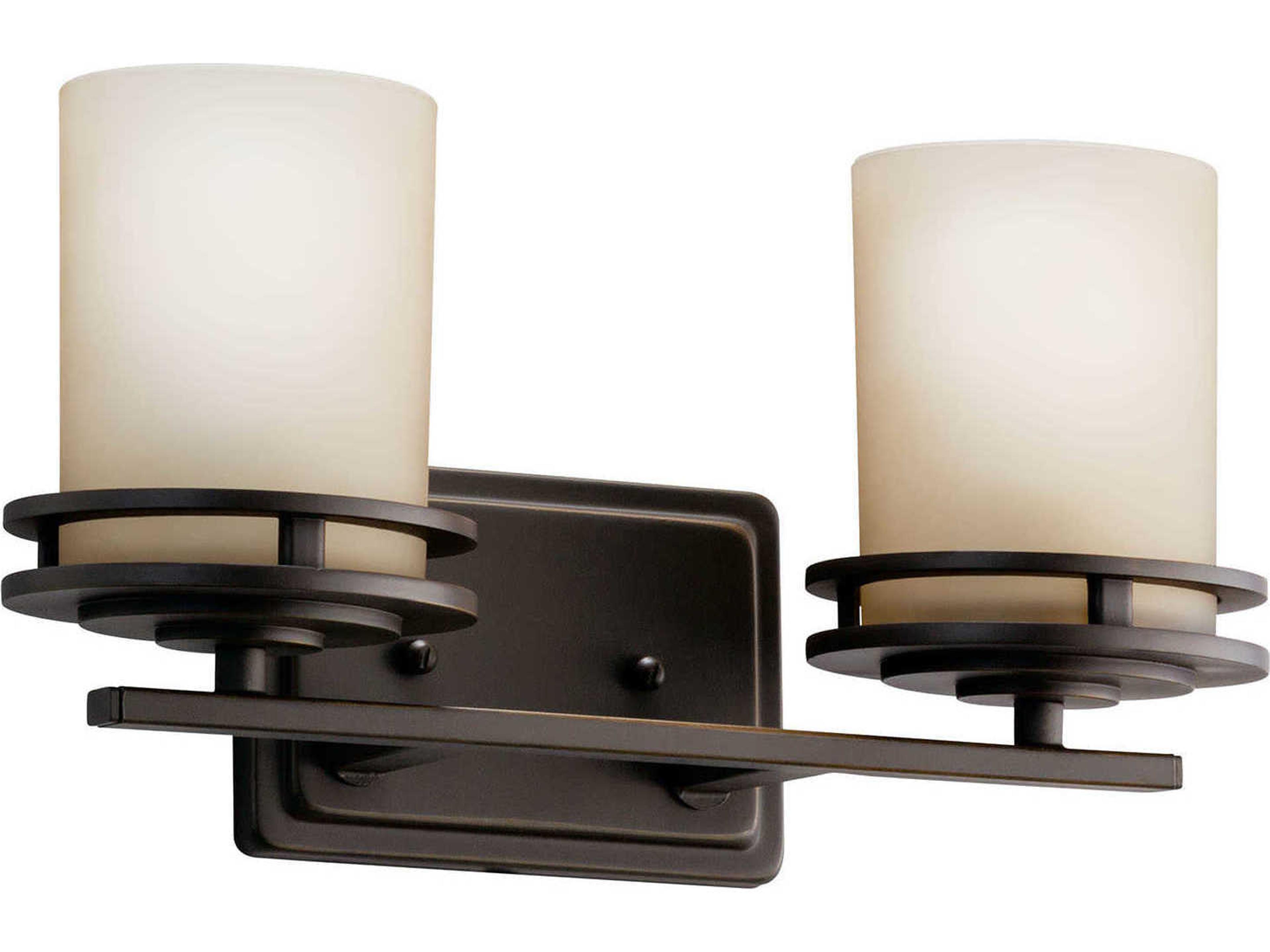 Hendrik 2-Light Olde Bronze Glass Vanity Light