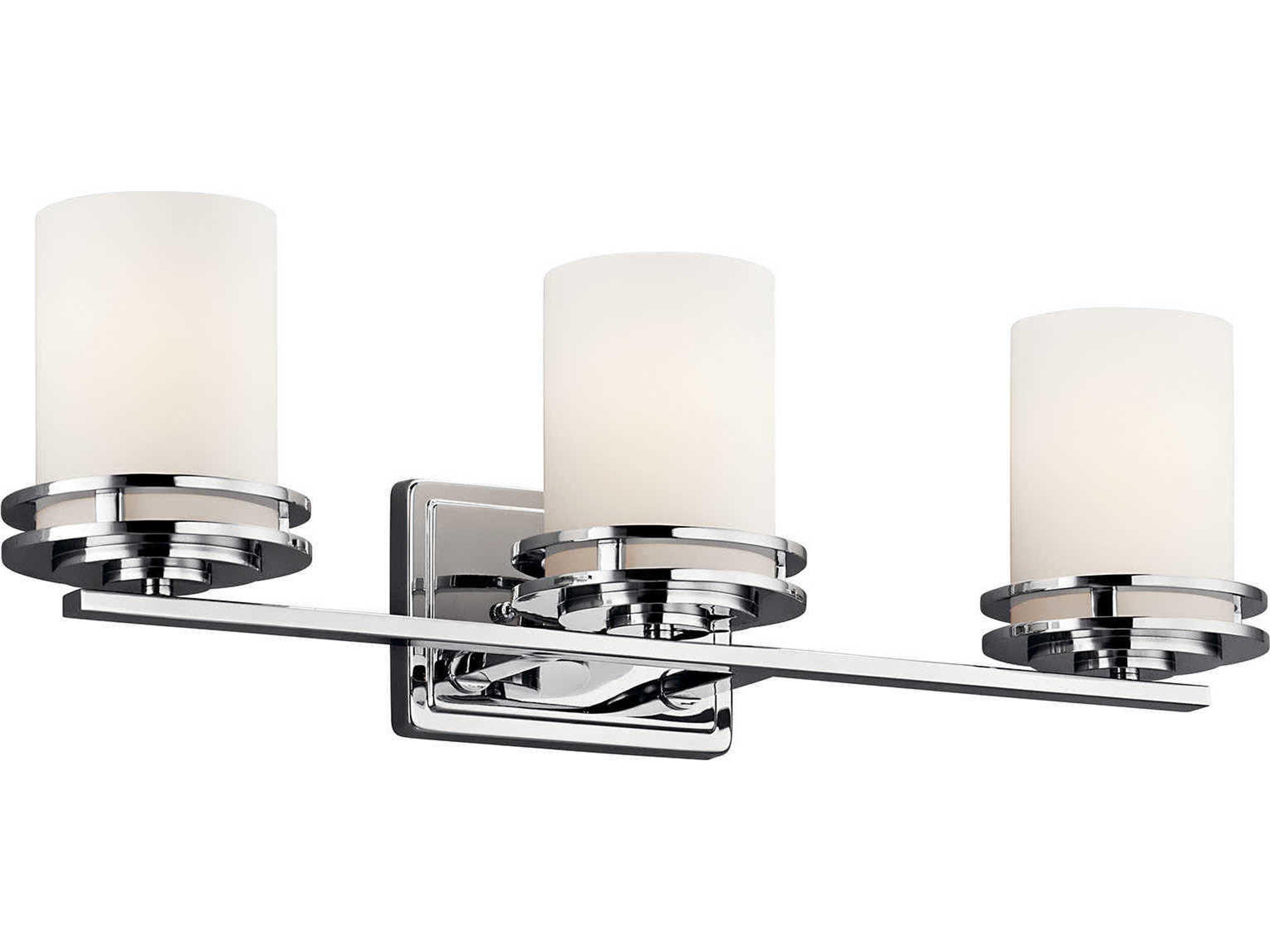 Hendrik 3-Light Chrome Glass Vanity Light
