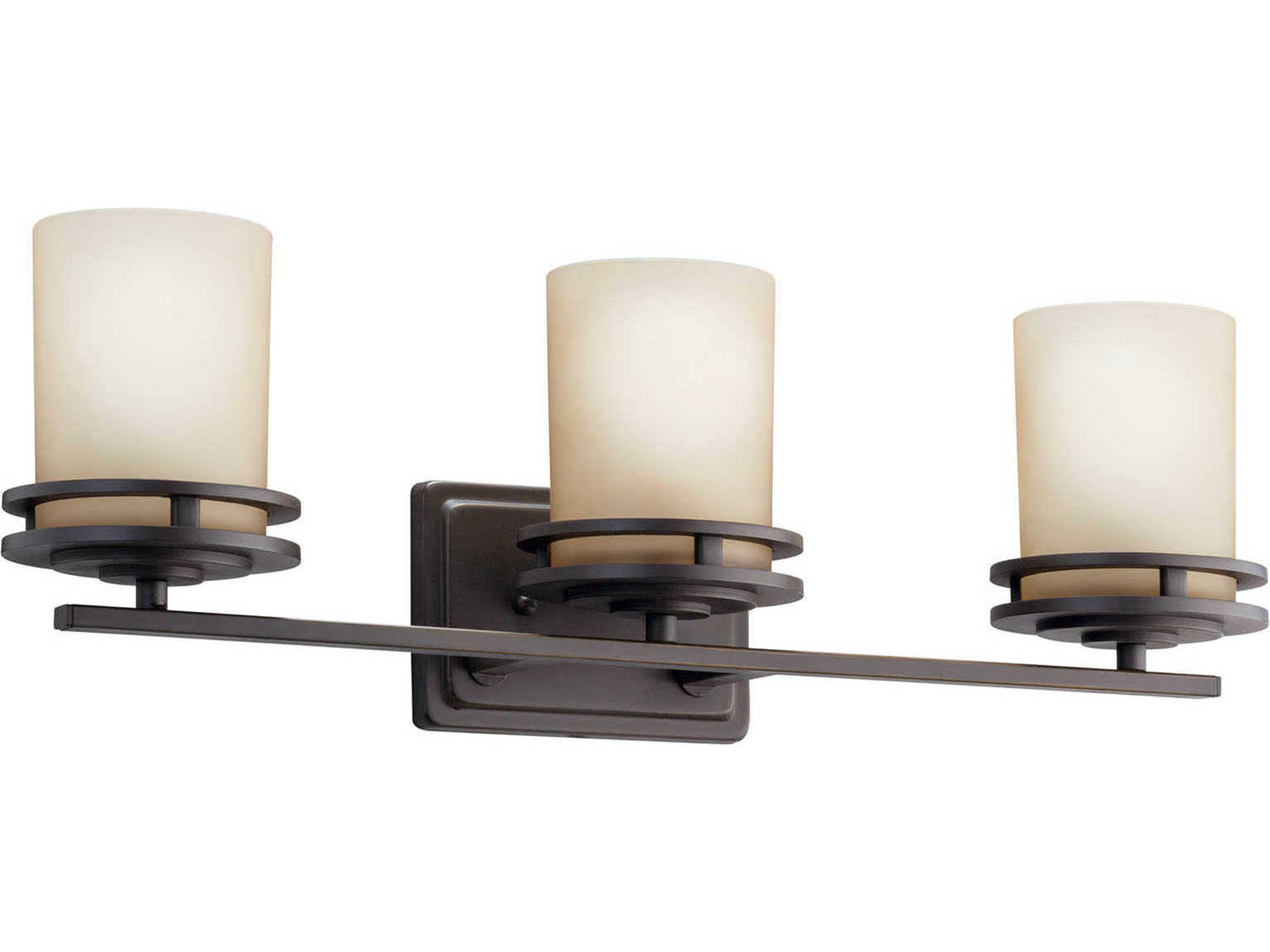 Hendrik 3-Light Olde Bronze Glass Vanity Light