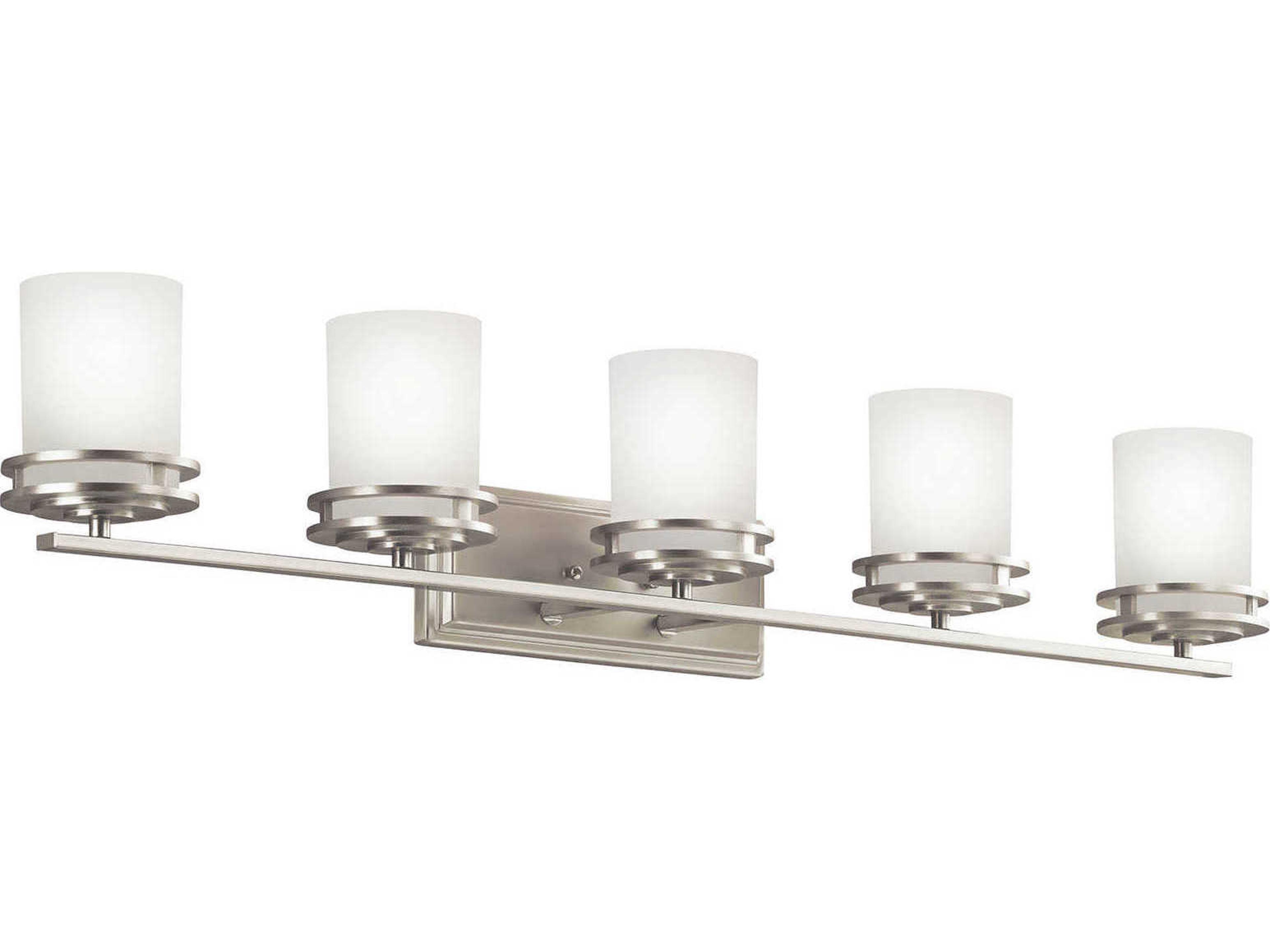 Hendrik 5-Light Brushed Nickel Glass Vanity Light