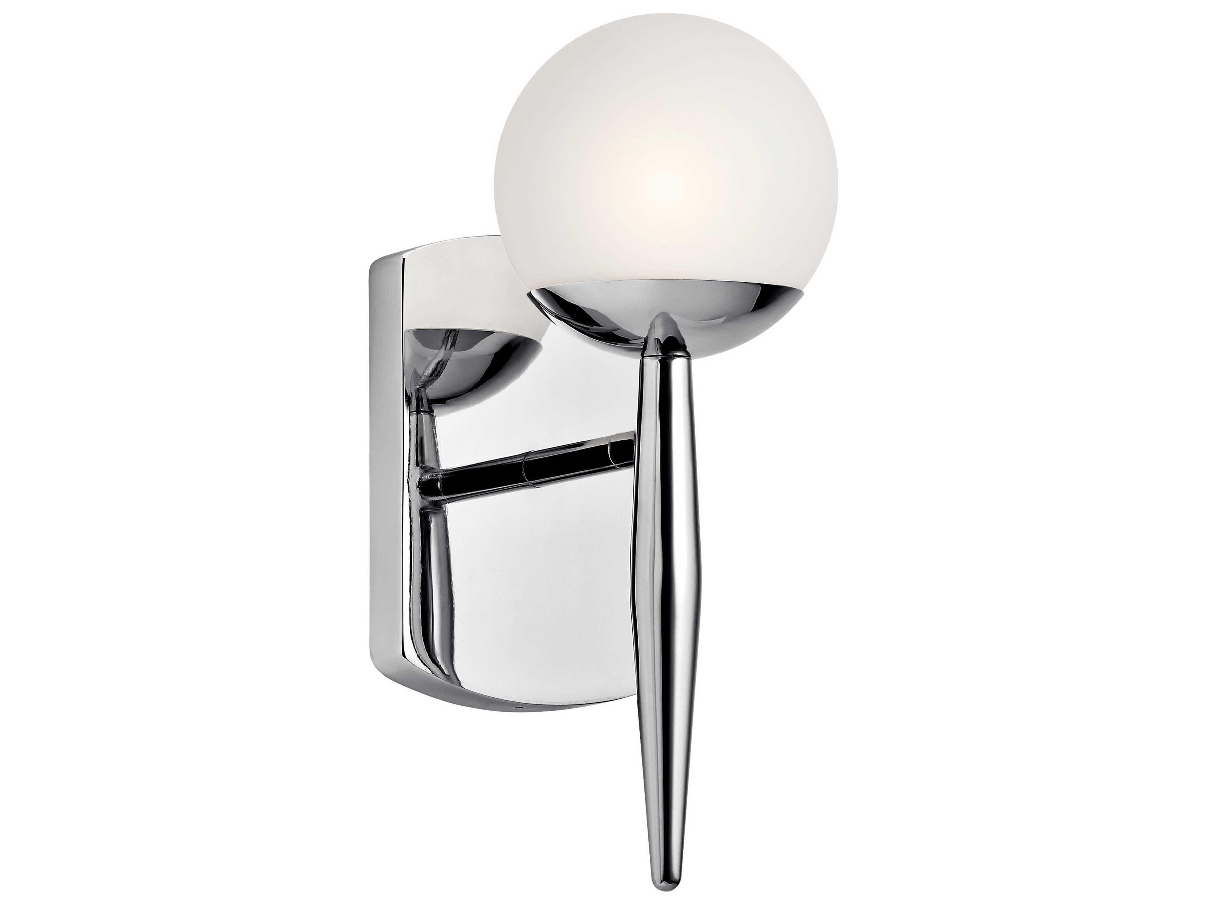 Jasper 1-Light Chrome Glass Wall Sconce