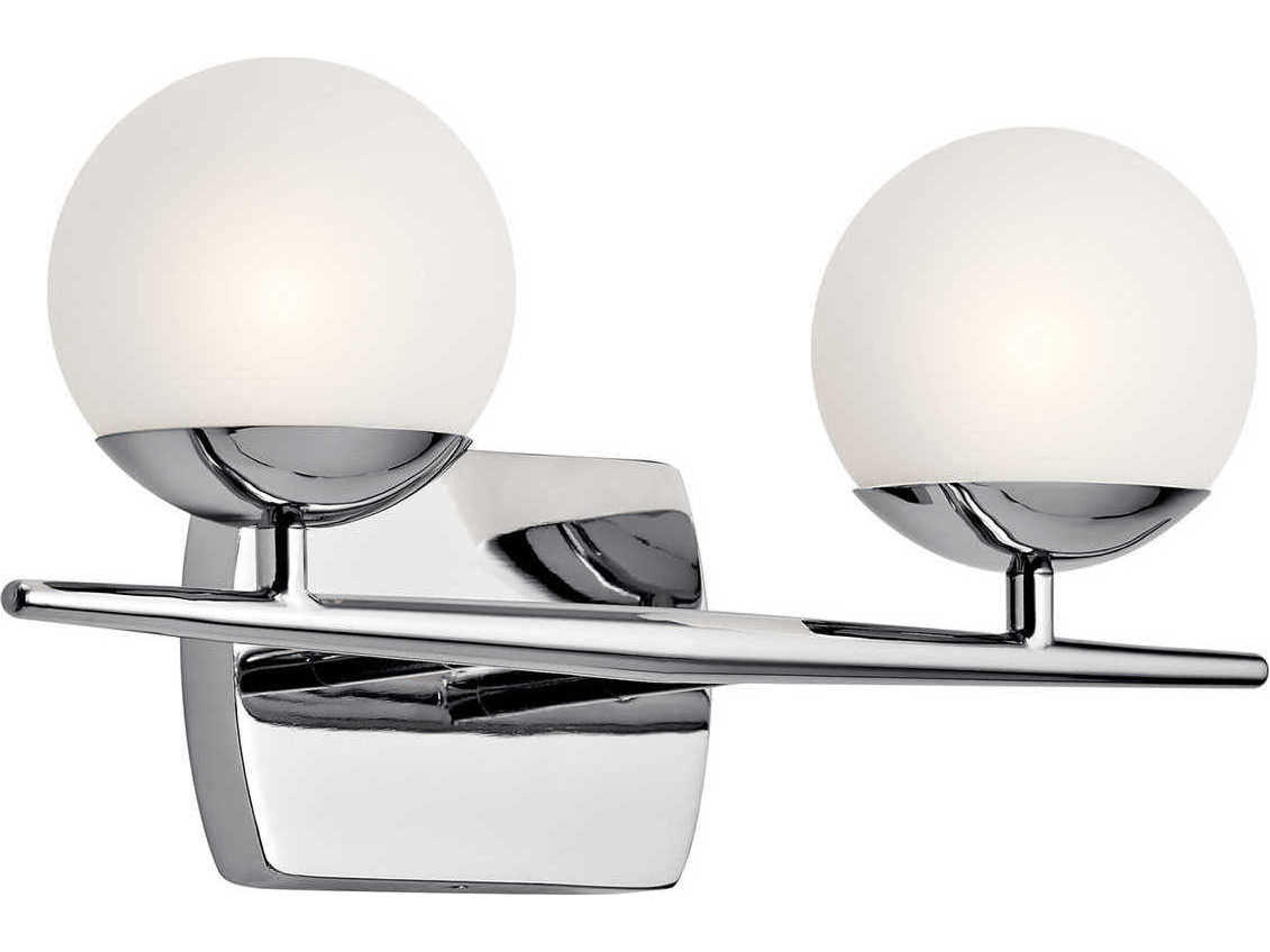Jasper 2-Light Chrome Glass Vanity Light