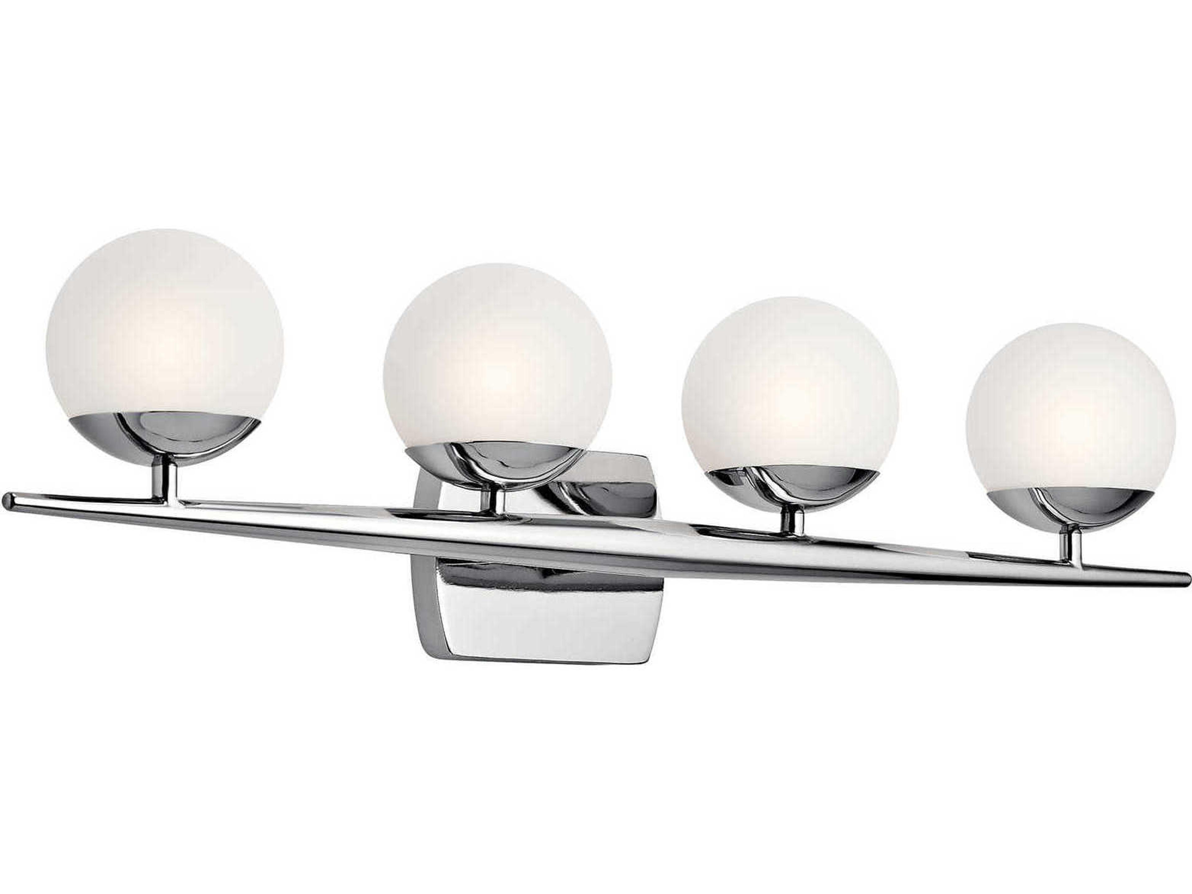 Jasper 4-Light Chrome Glass Vanity Light