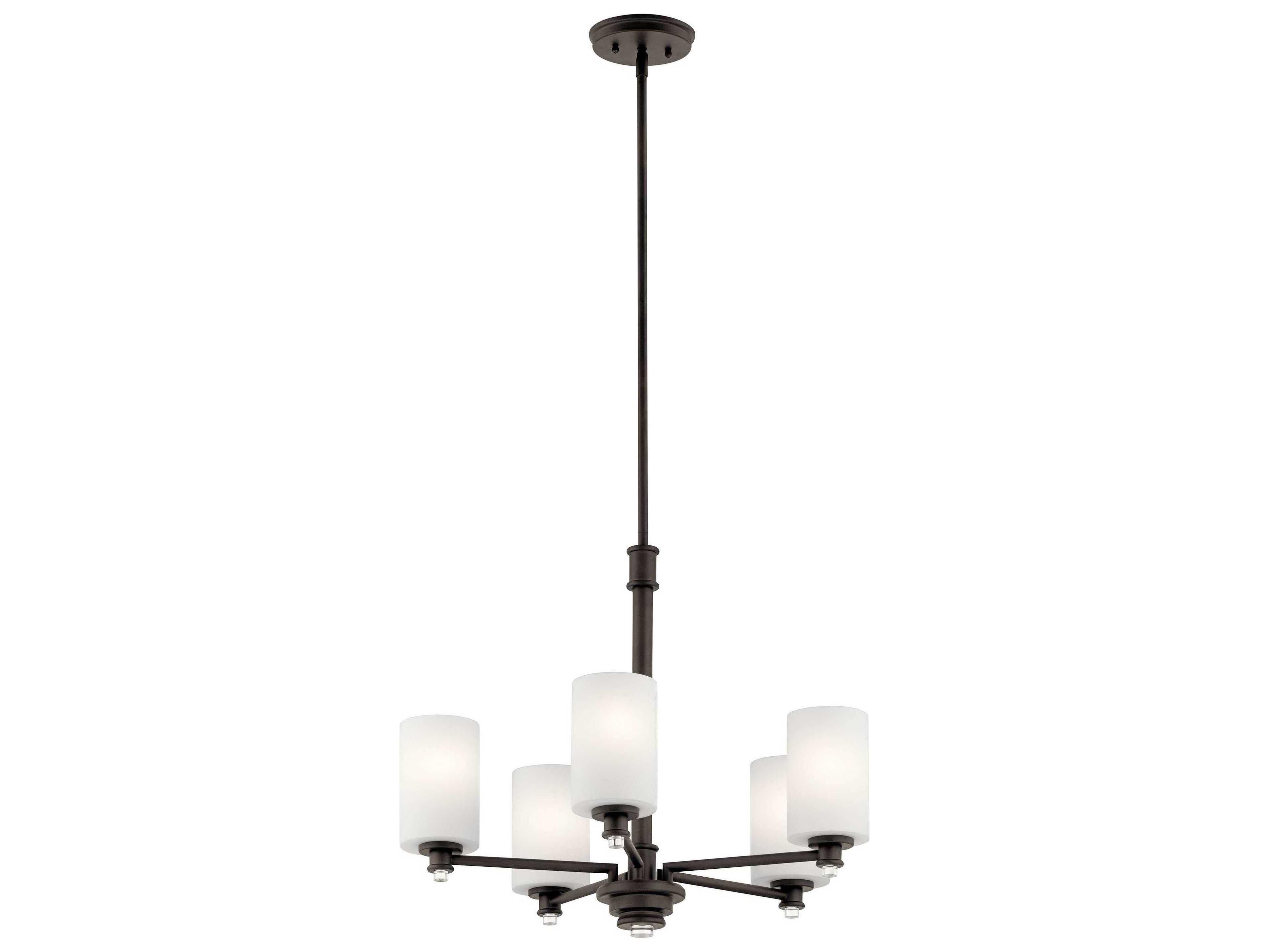 Joelson 5-Light Olde Bronze Glass Cylinder Chandelier