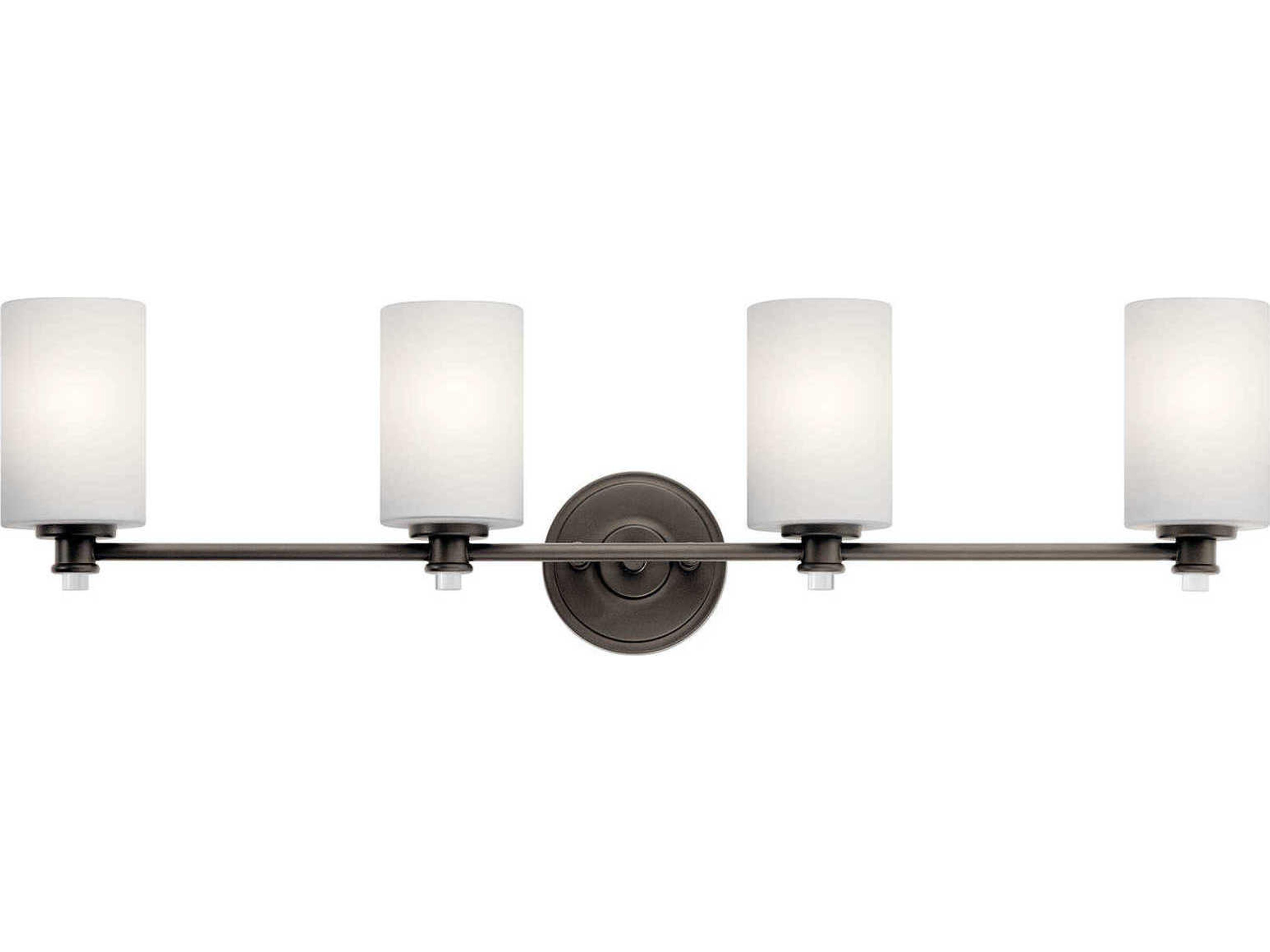 Joelson 4-Light Olde Bronze Glass Vanity Light