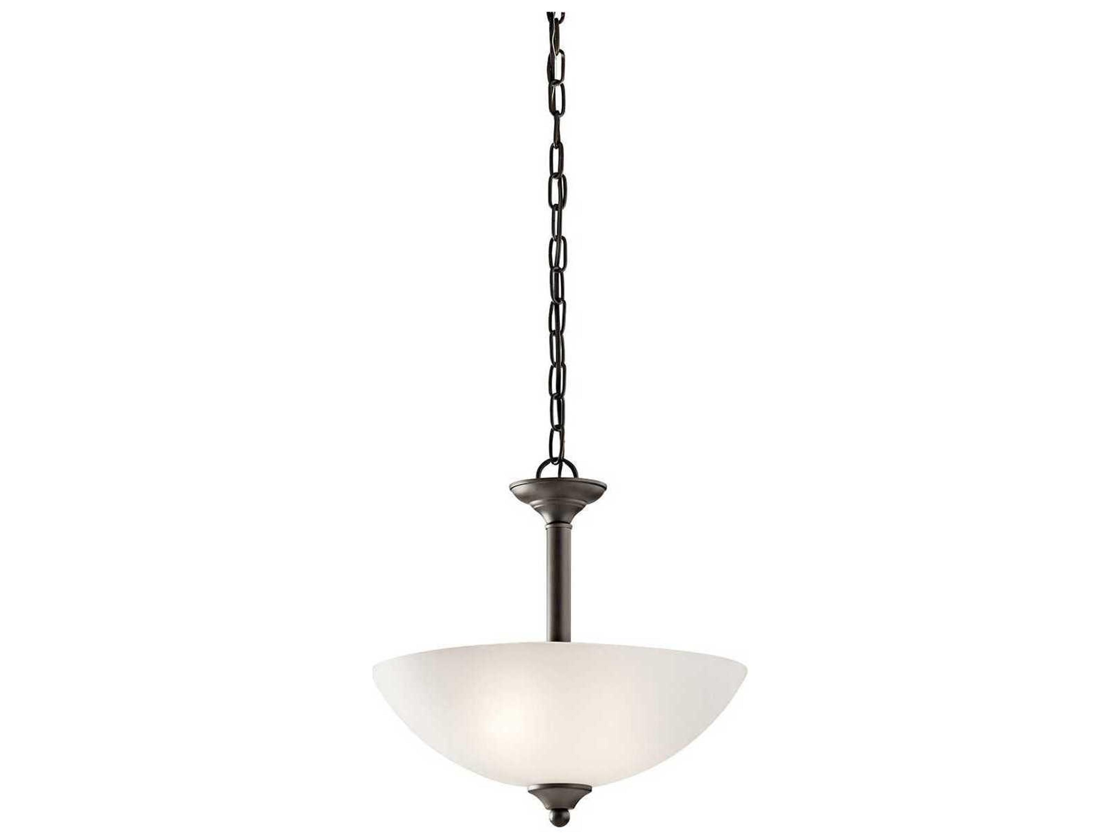 Jolie 2-Light Olde Bronze Glass Bowl Pendant