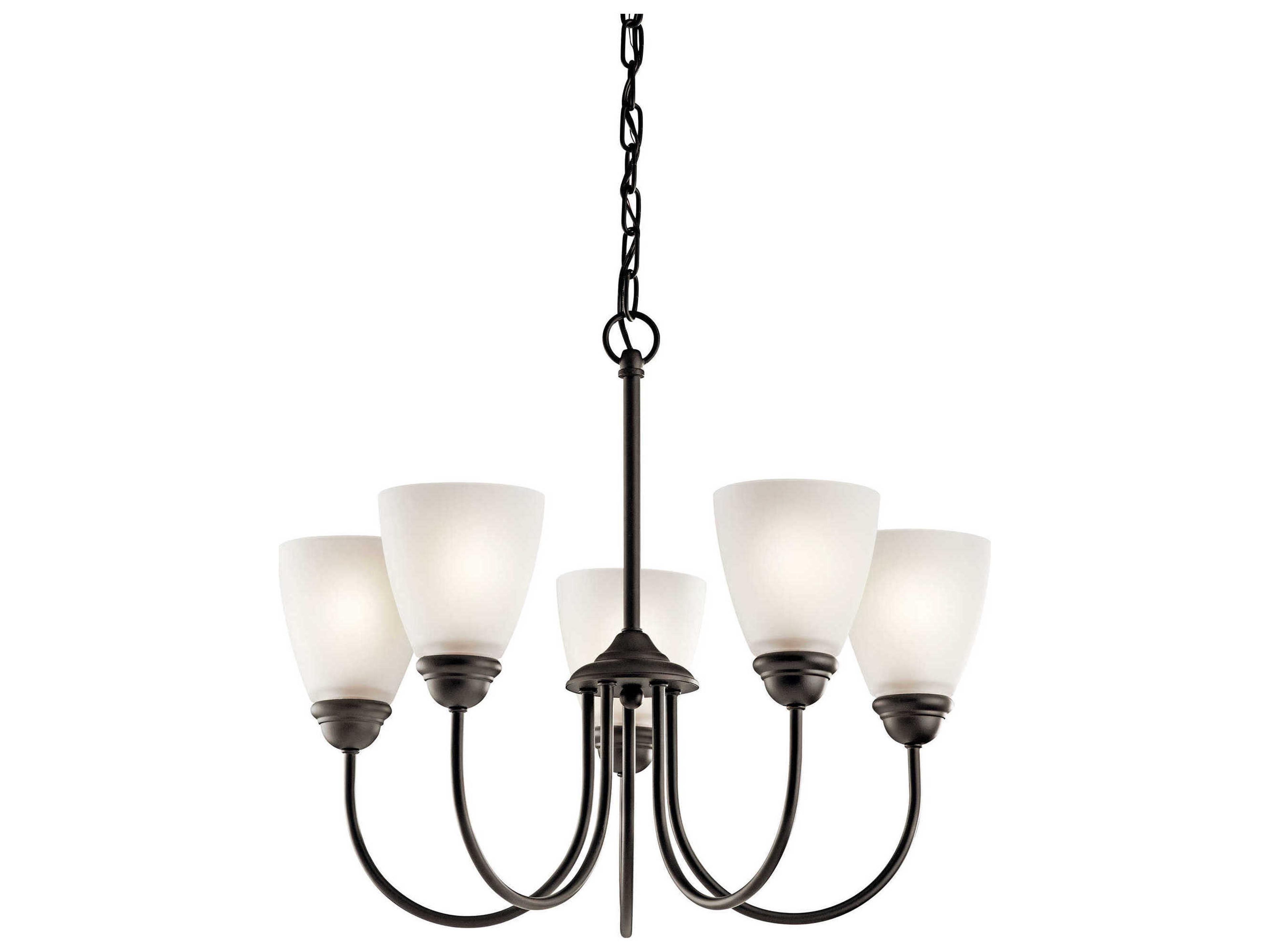 Jolie 5-Light Olde Bronze Glass Bell Chandelier