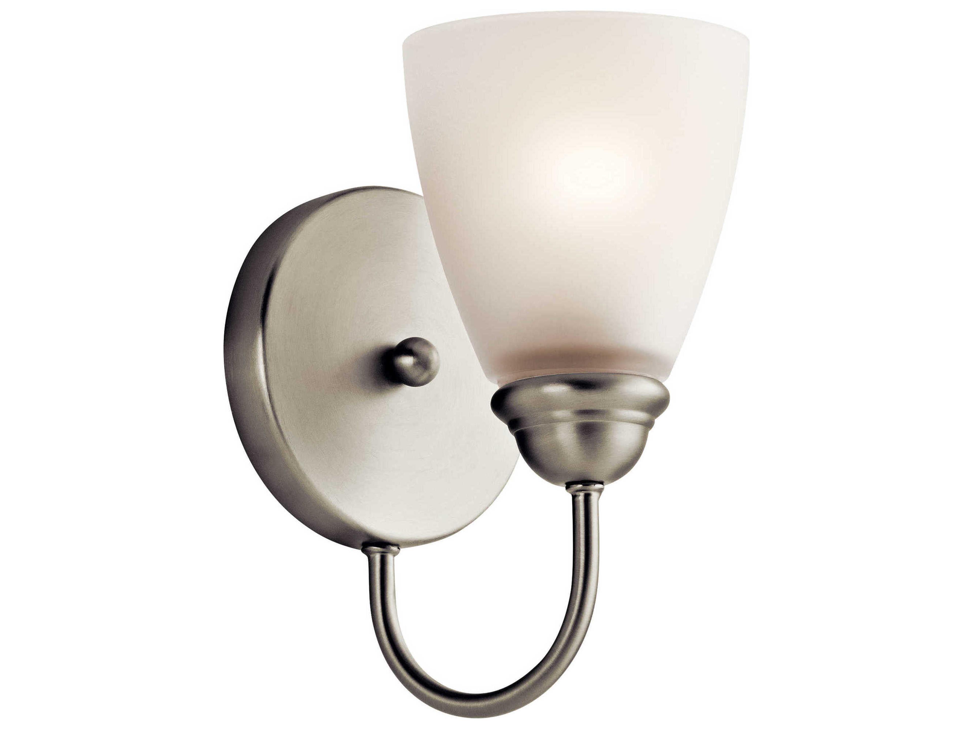 Jolie 1-Light Brushed Nickel Glass Wall Sconce