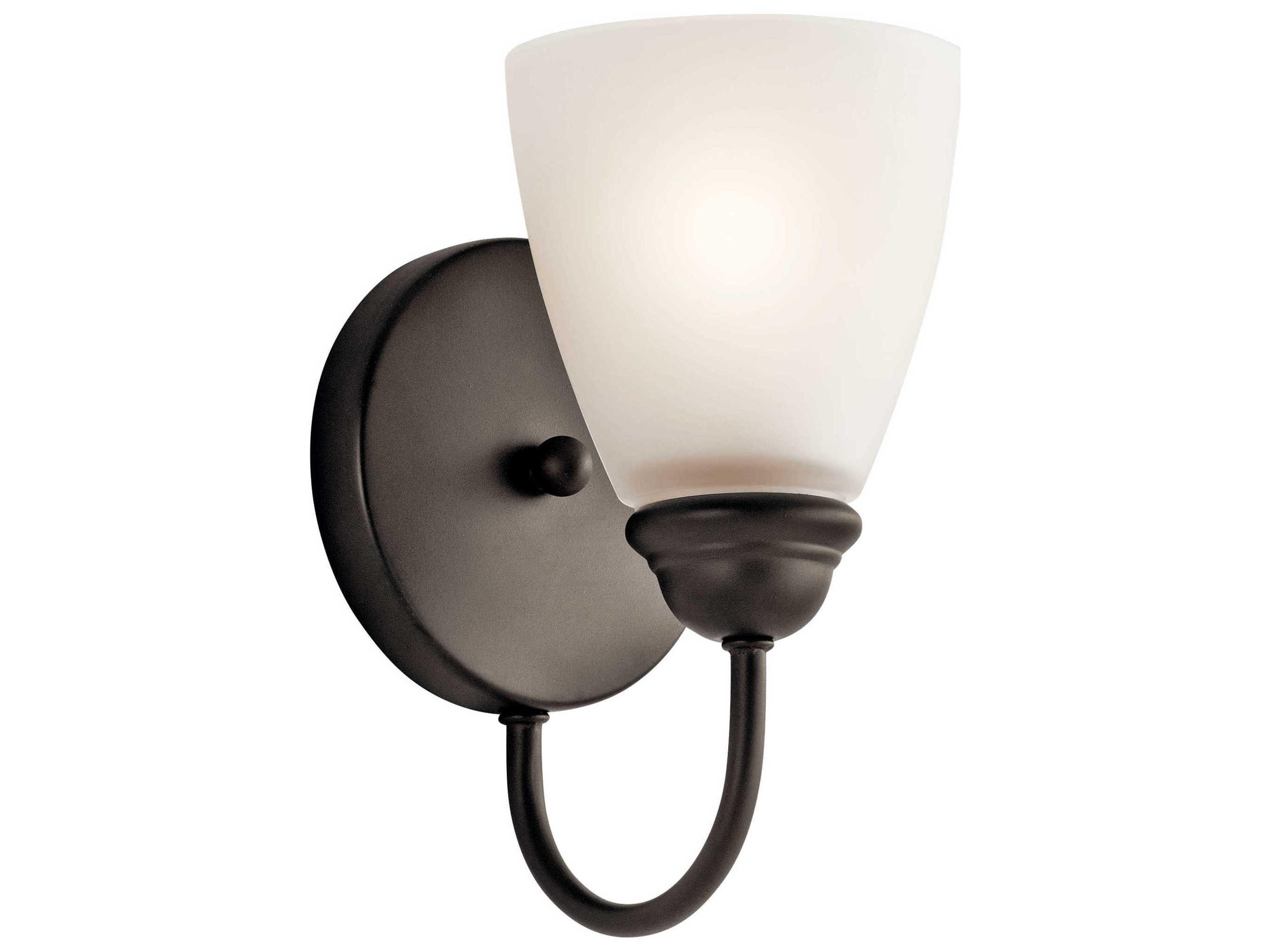 Jolie 1-Light Olde Bronze Glass Wall Sconce