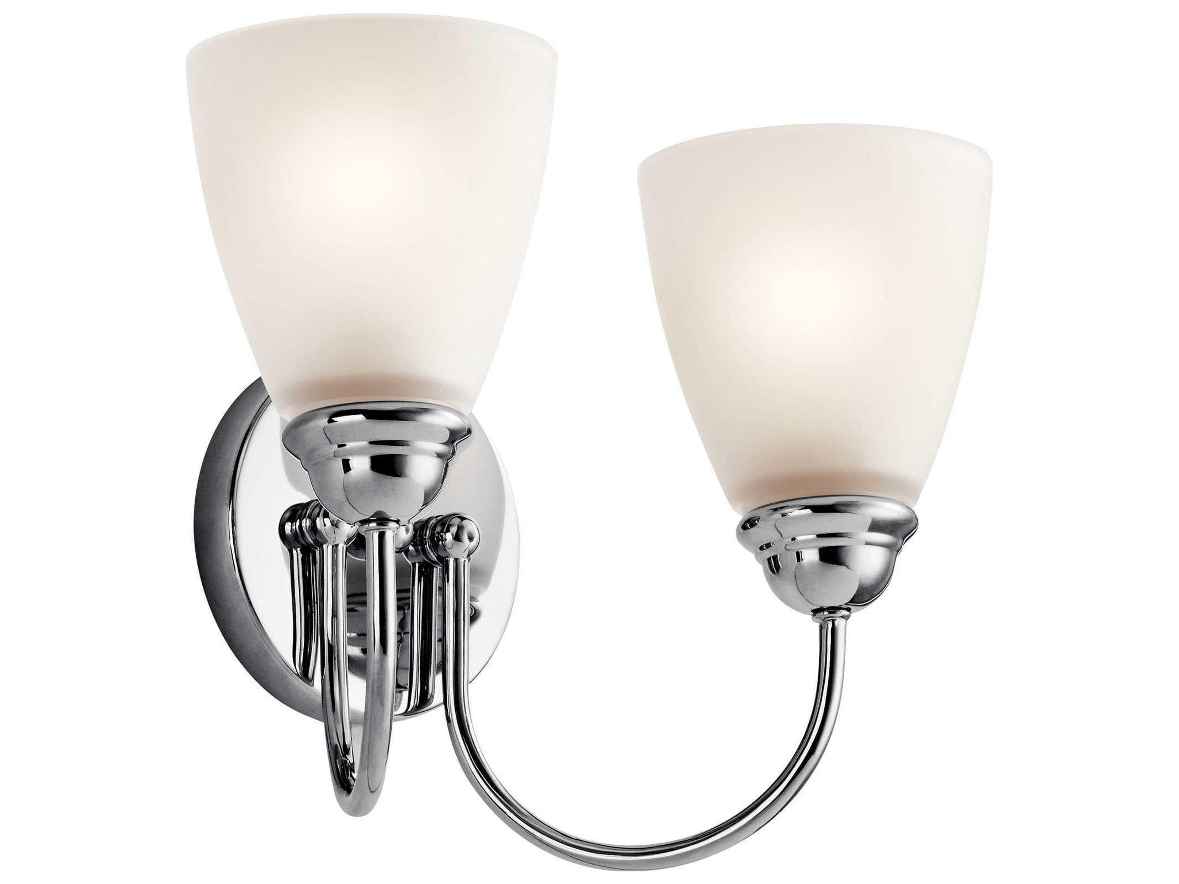 Jolie 2-Light Chrome Glass Vanity Light