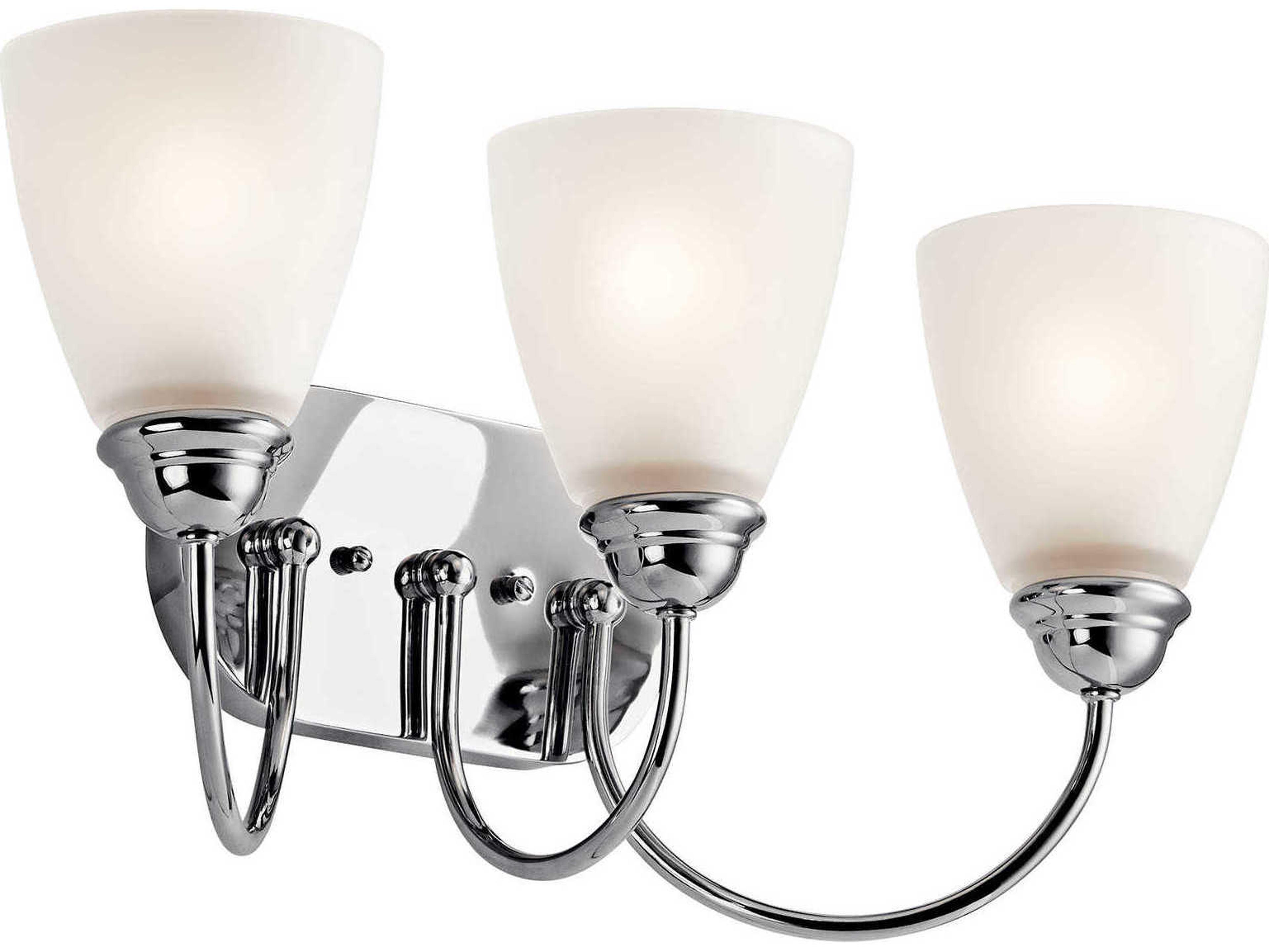 Jolie 3-Light Chrome Glass Vanity Light