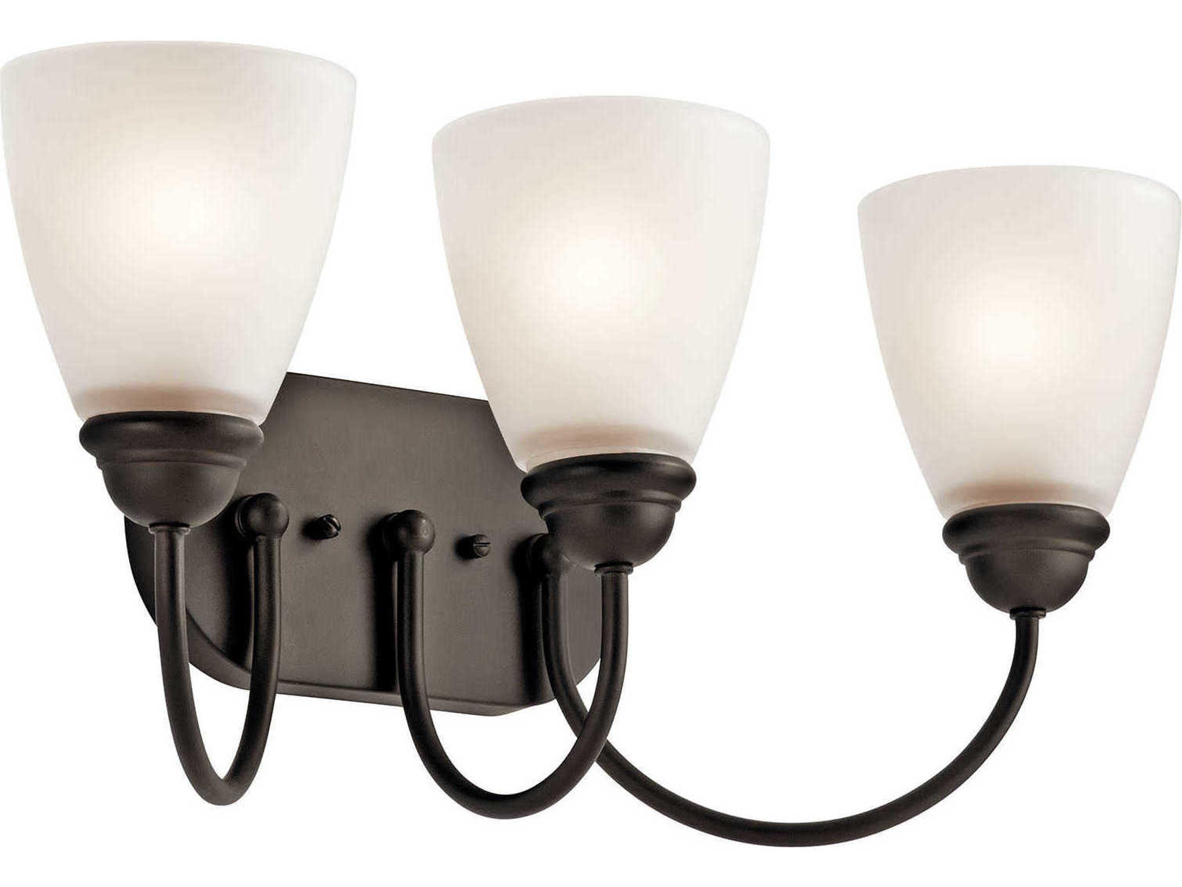 Jolie 3-Light Olde Bronze Glass Vanity Light