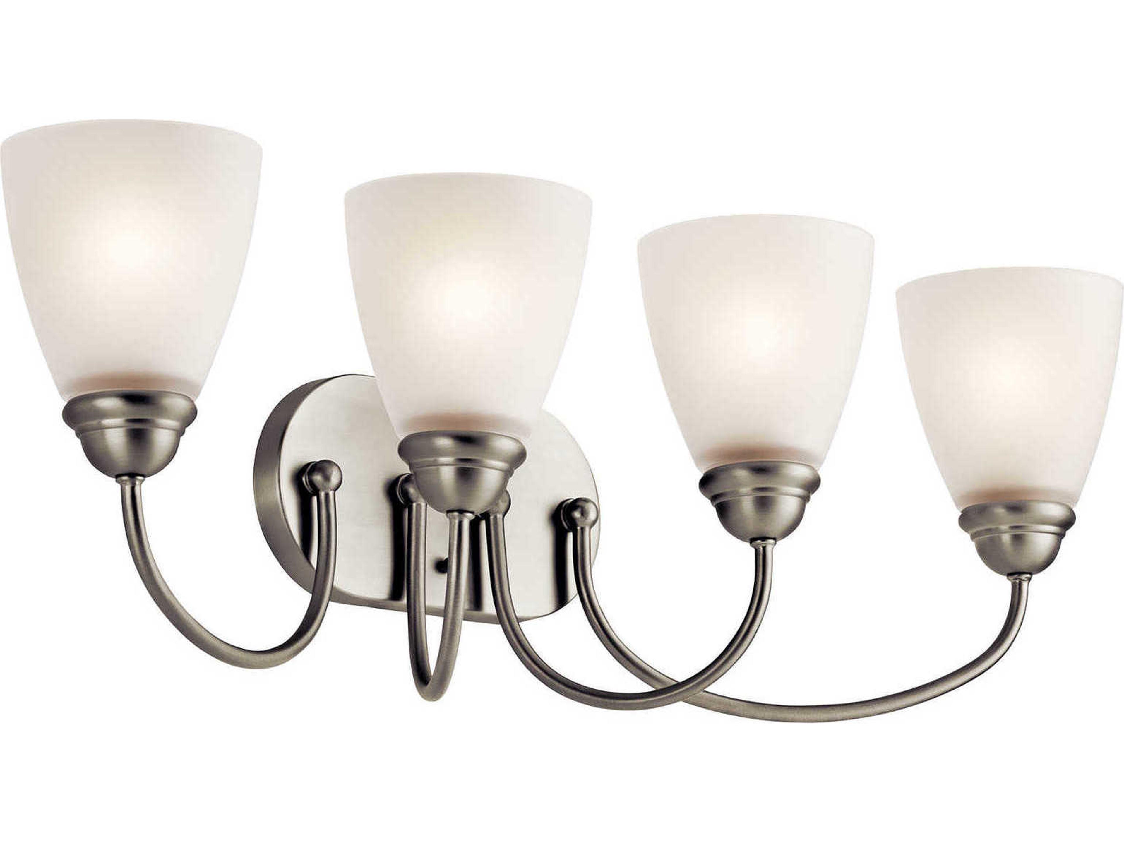 Jolie 4-Light Brushed Nickel Glass Vanity Light