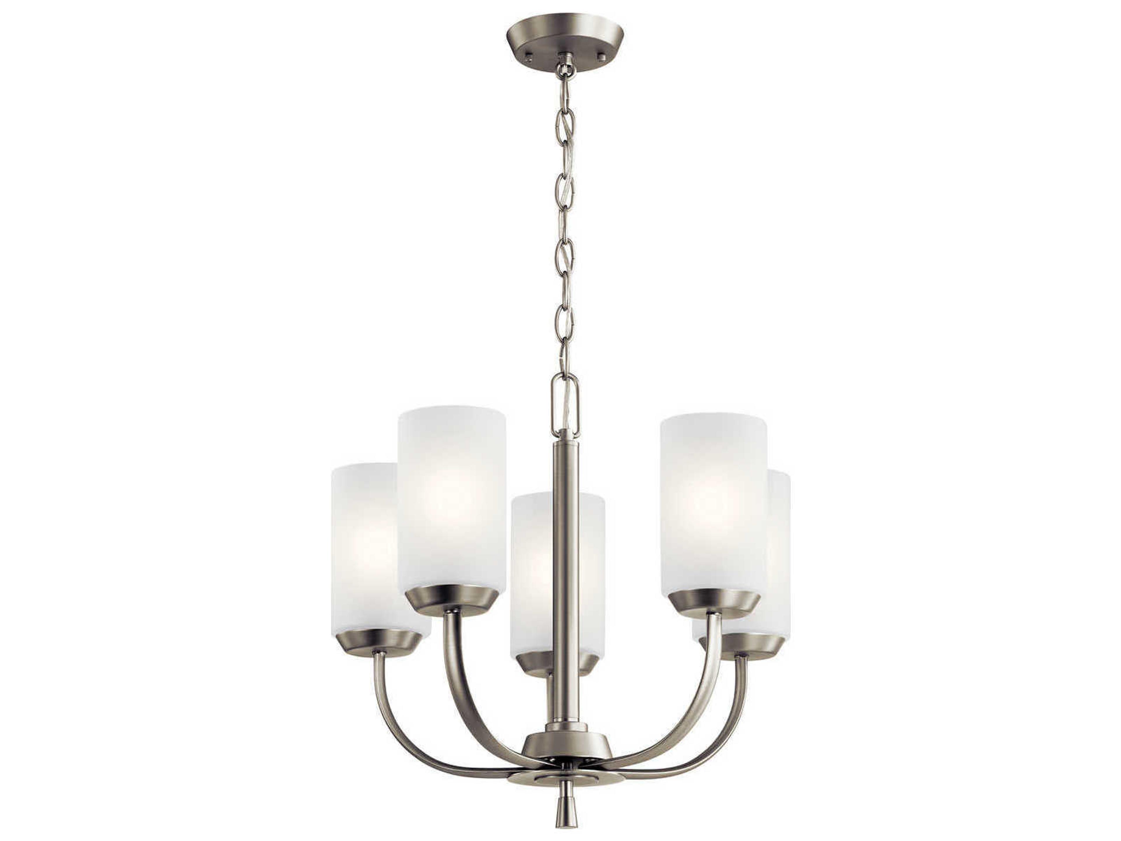 Kennewick 5-Light Brushed Nickel Glass Candelabra Cylinder Chandelier
