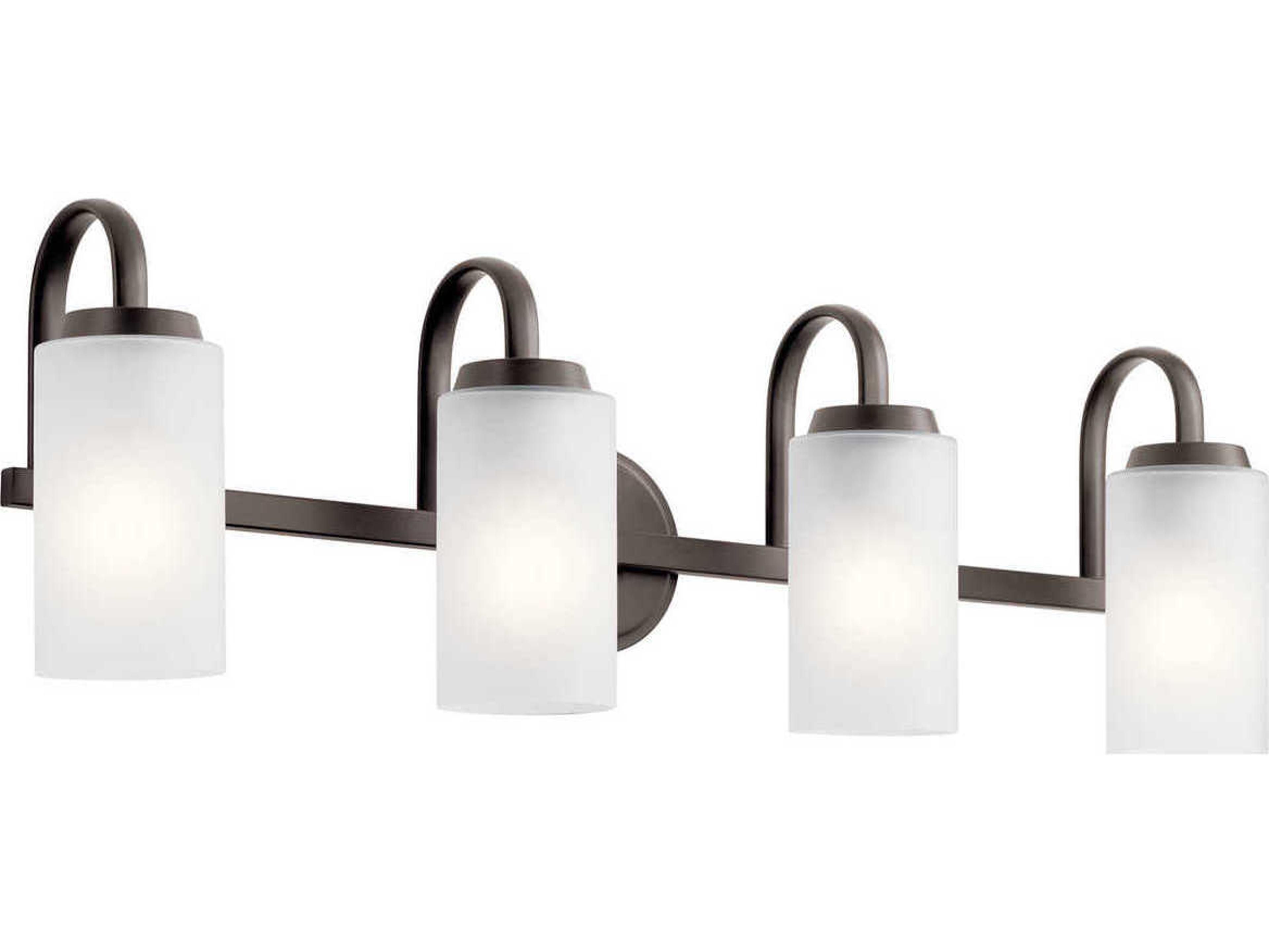 Kennewick 4-Light Olde Bronze Glass Vanity Light