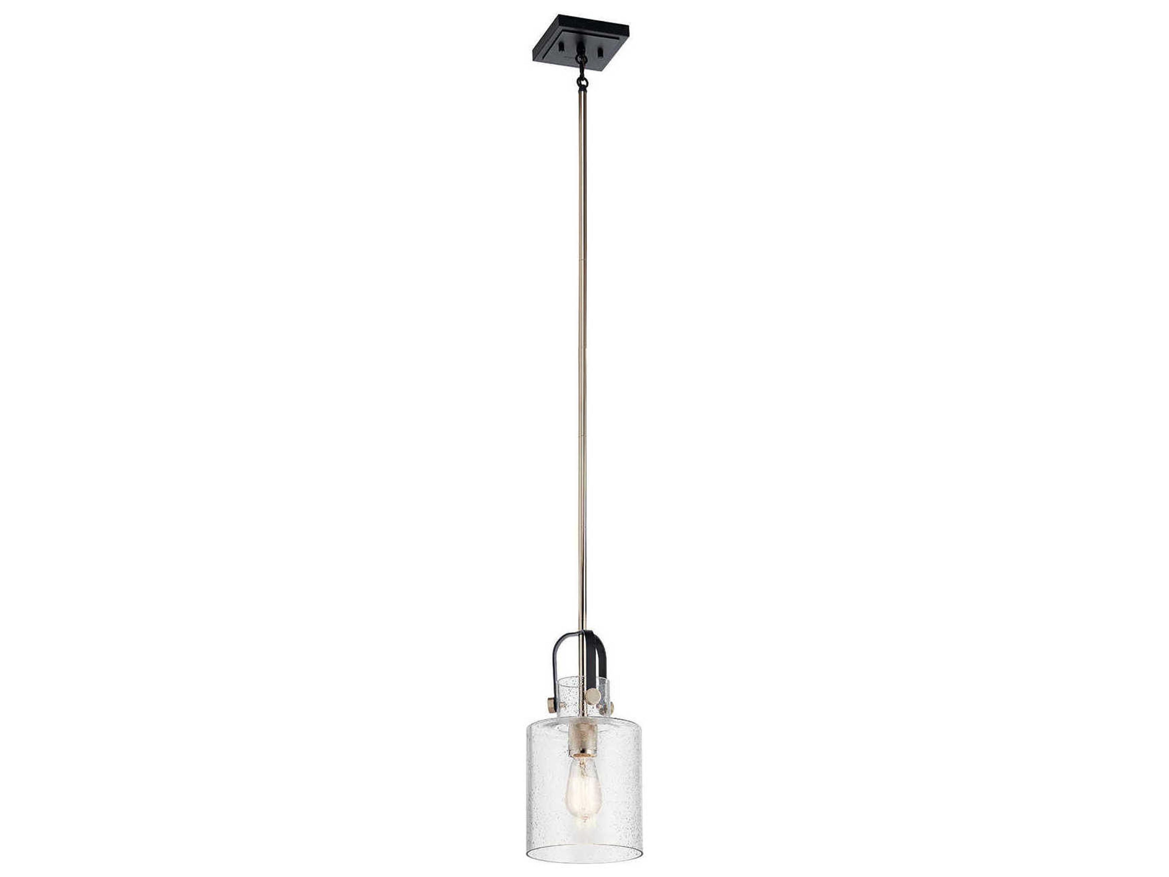 Kitner 1-Light Polished Nickel Glass Cylinder Mini Pendant