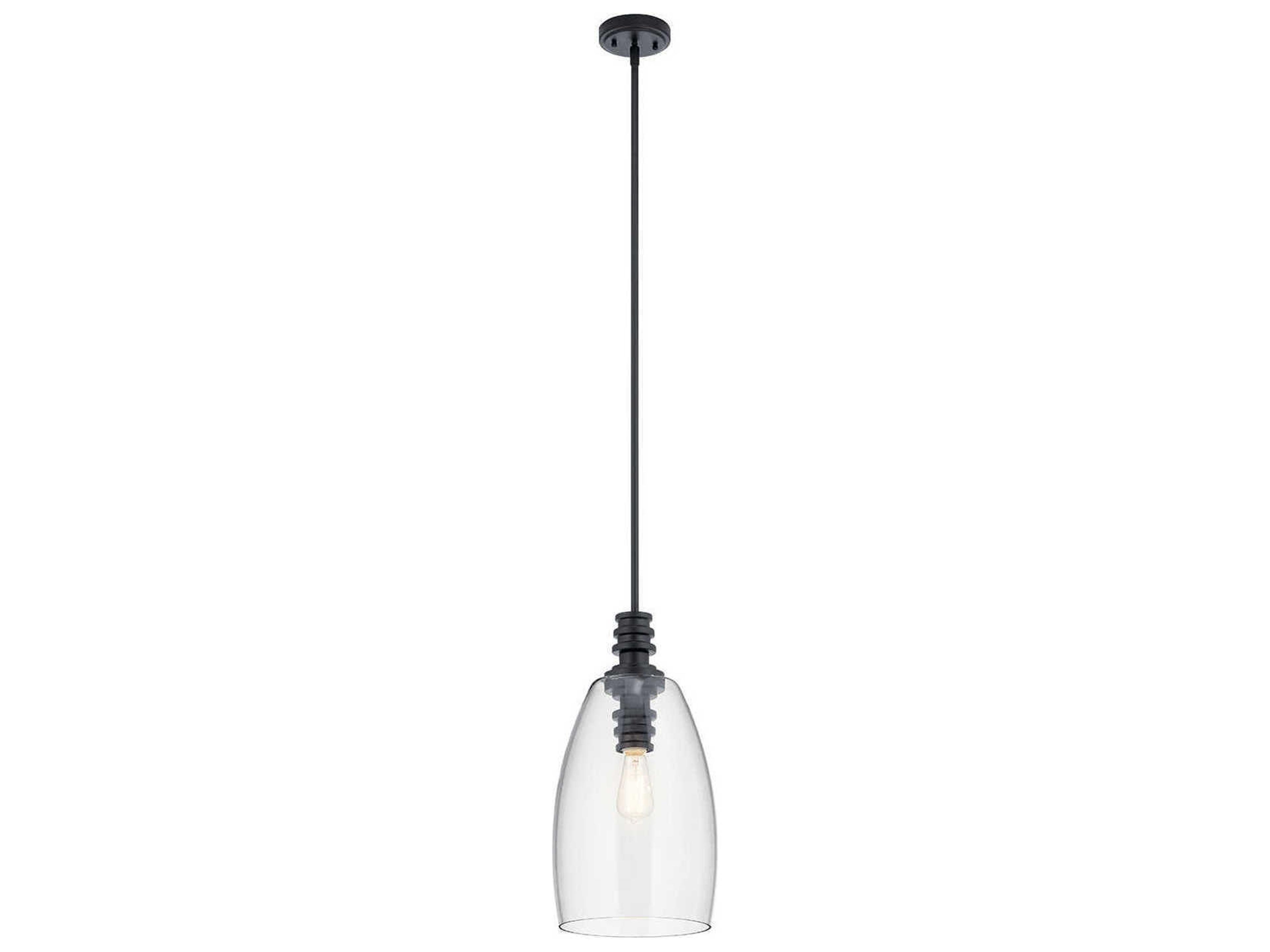 Lakum 1-Light Black Glass Geometric Mini Pendant