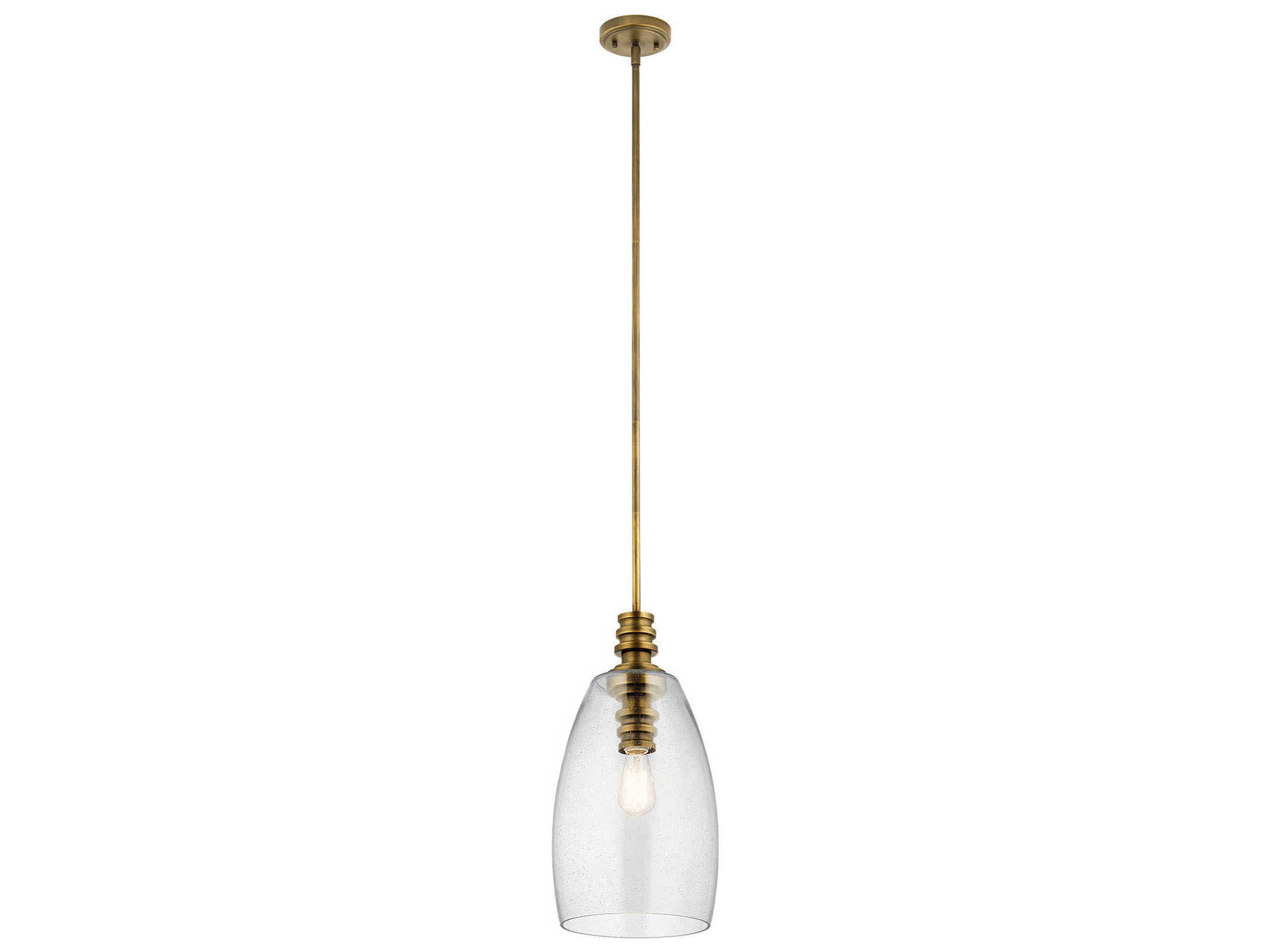 Lakum 1-Light Natural Brass Glass Geometric Mini Pendant