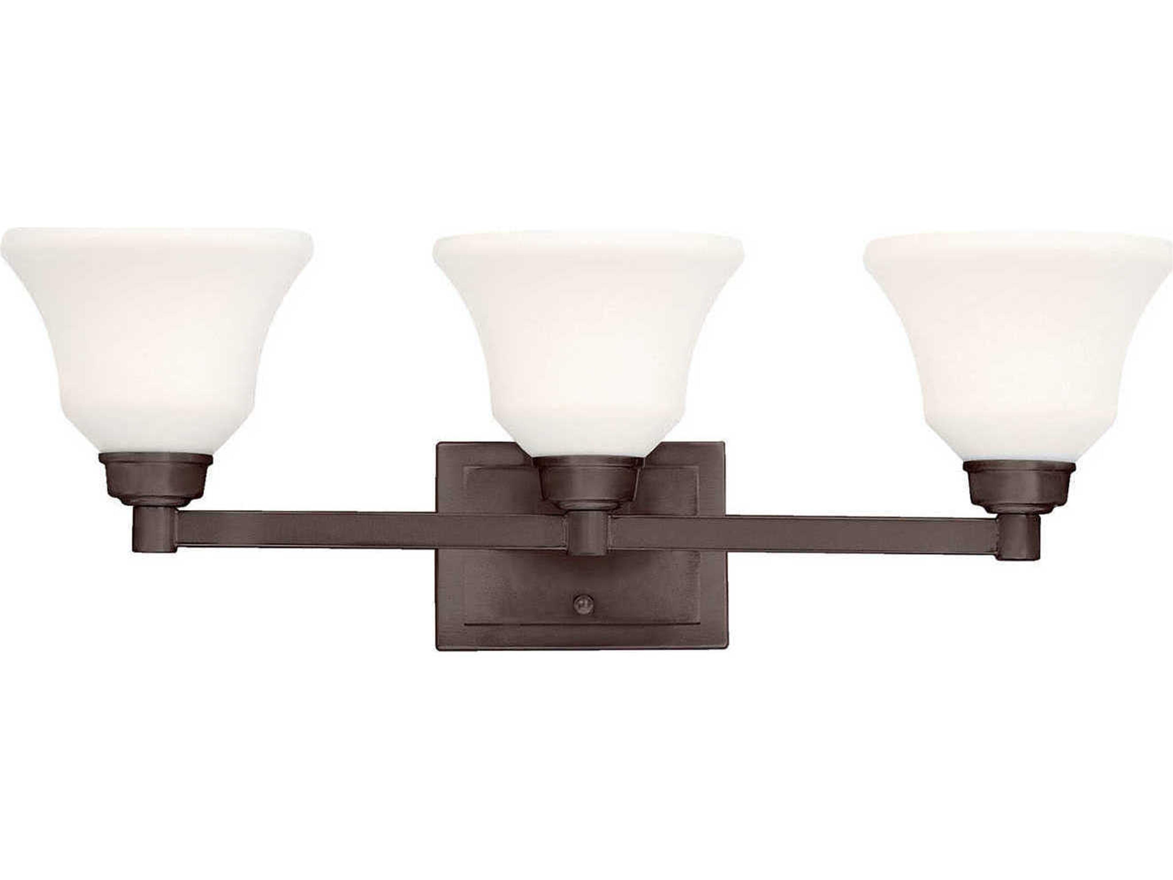 Langford 3-Light Olde Bronze Glass Vanity Light