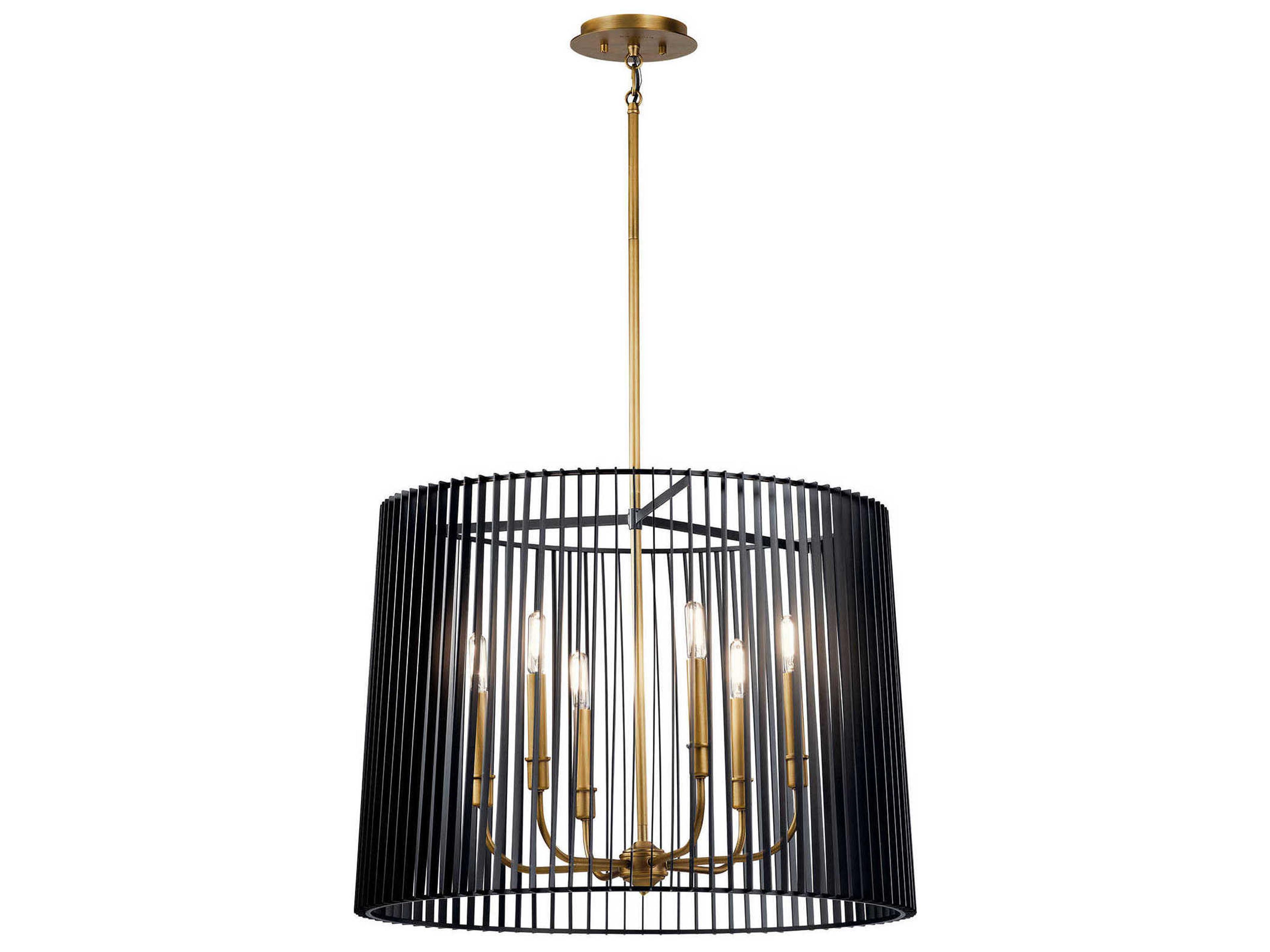 Linara 6-Light Black Candelabra Drum Chandelier