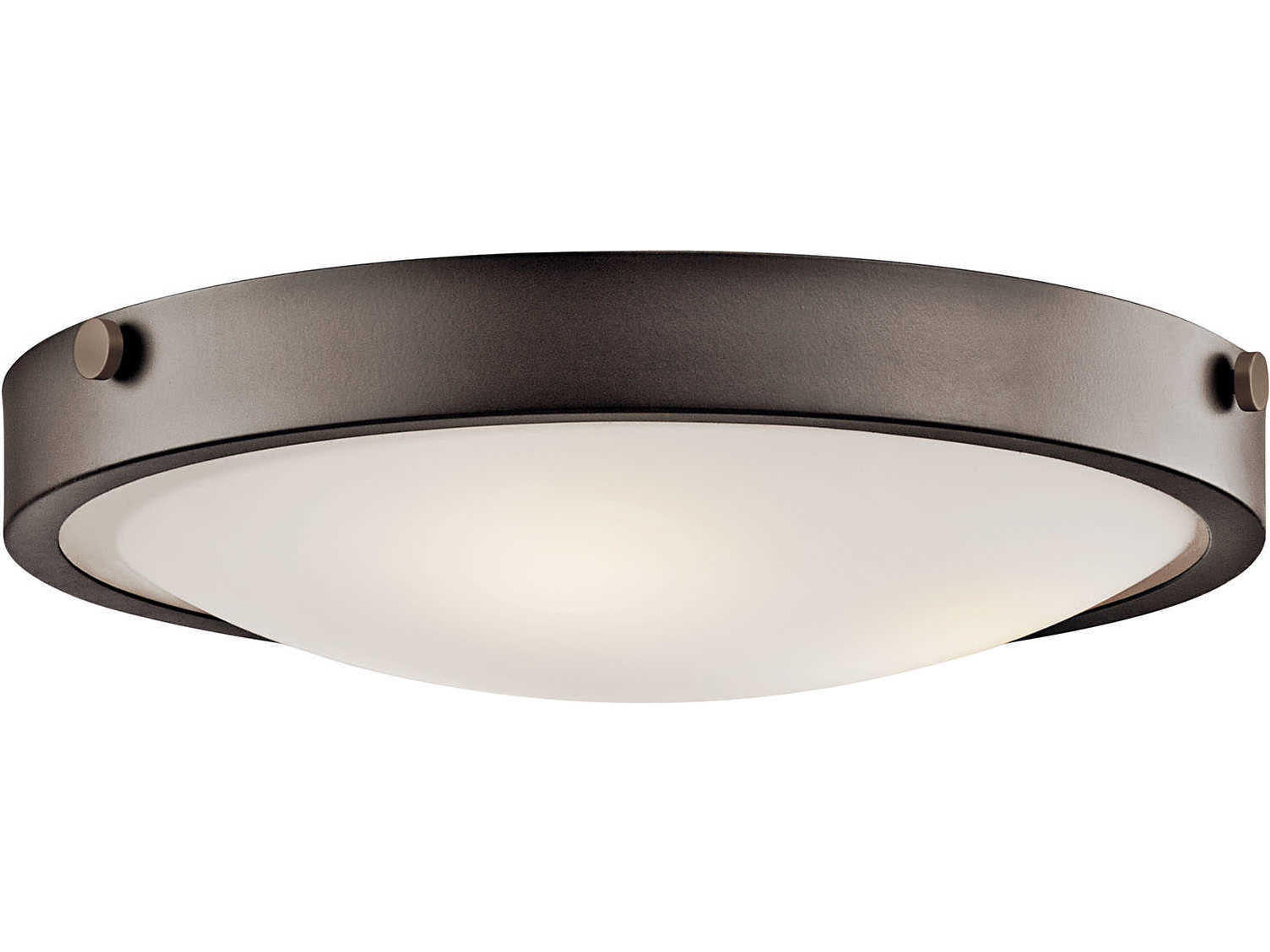 Lytham 3-Light Olde Bronze Glass Round Flush Mount