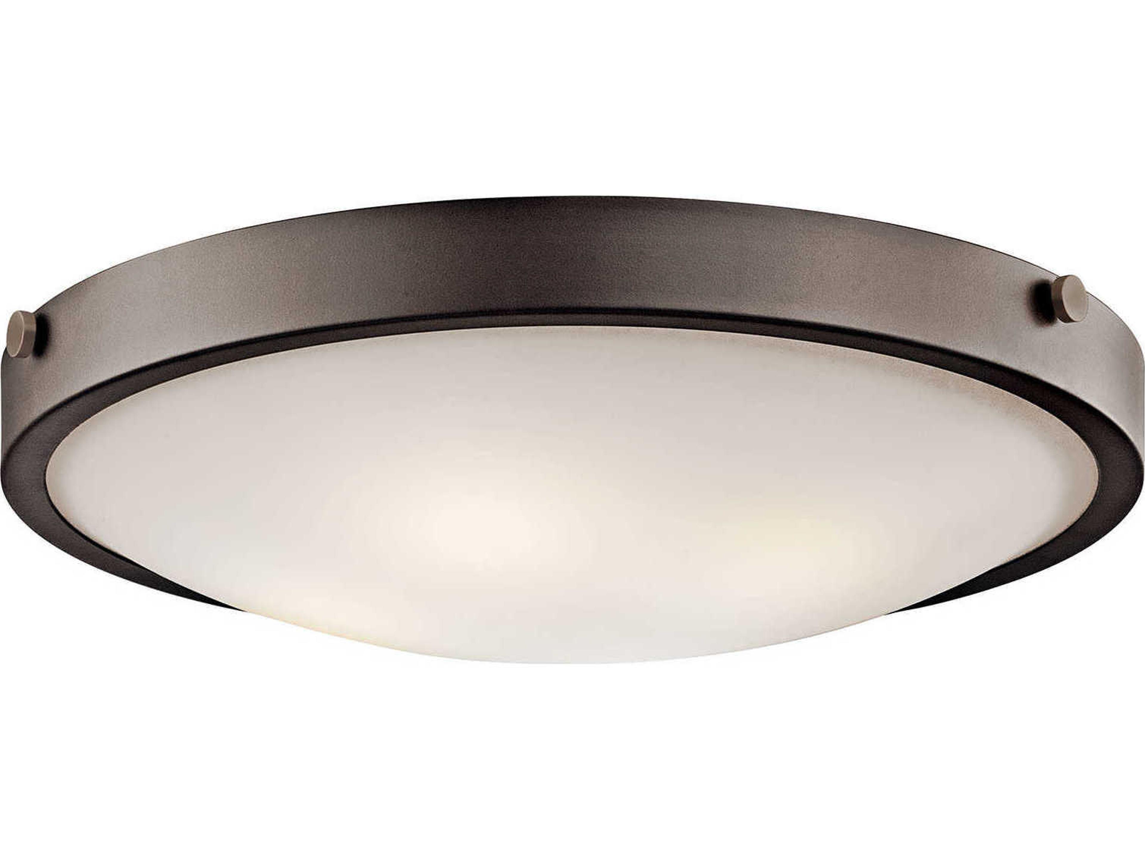 Lytham 4-Light Olde Bronze Glass Round Flush Mount