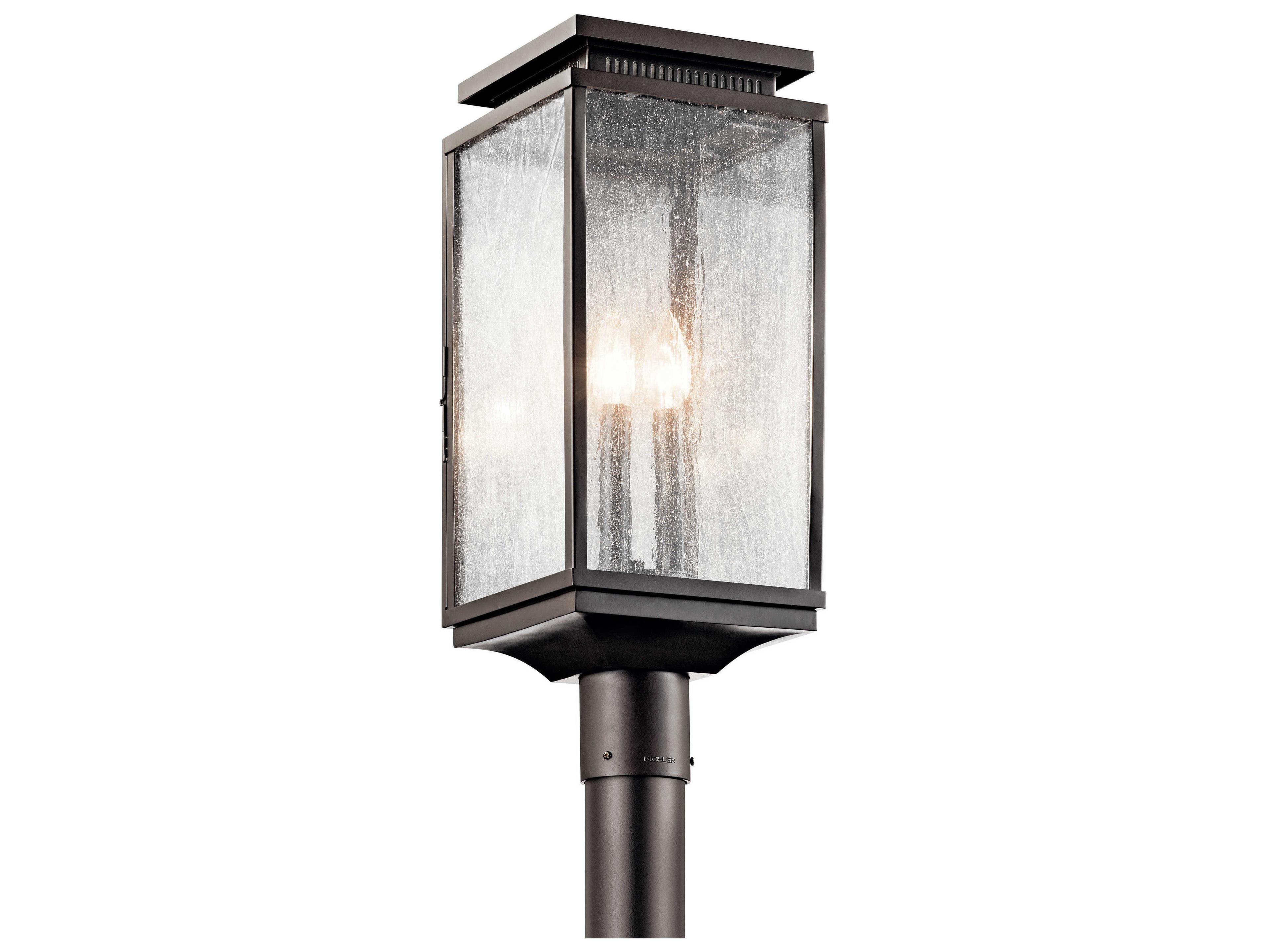 Manningham 3 - Light Glass Outdoor Post Light