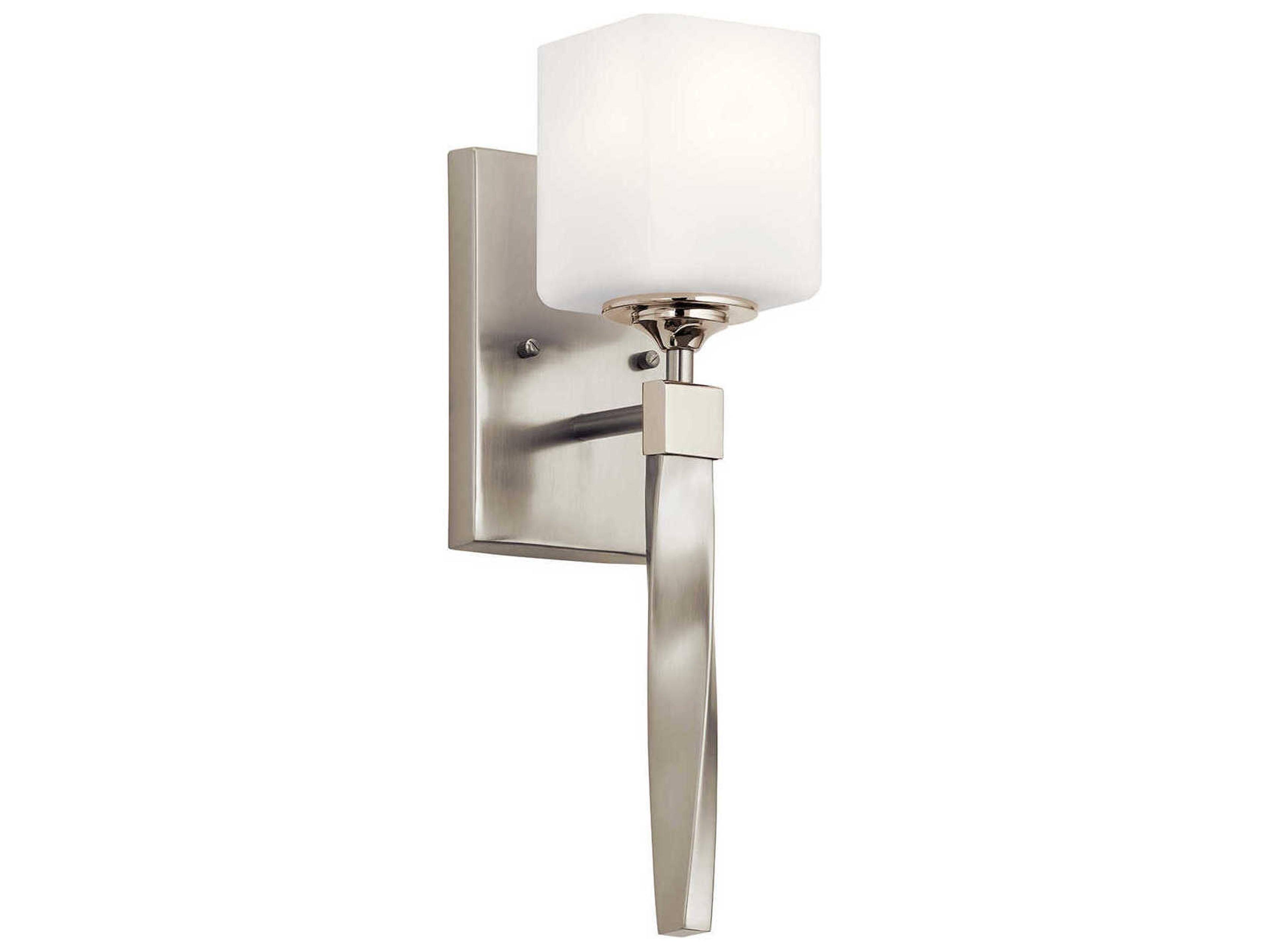 Marette 1-Light Brushed Nickel Glass Wall Sconce