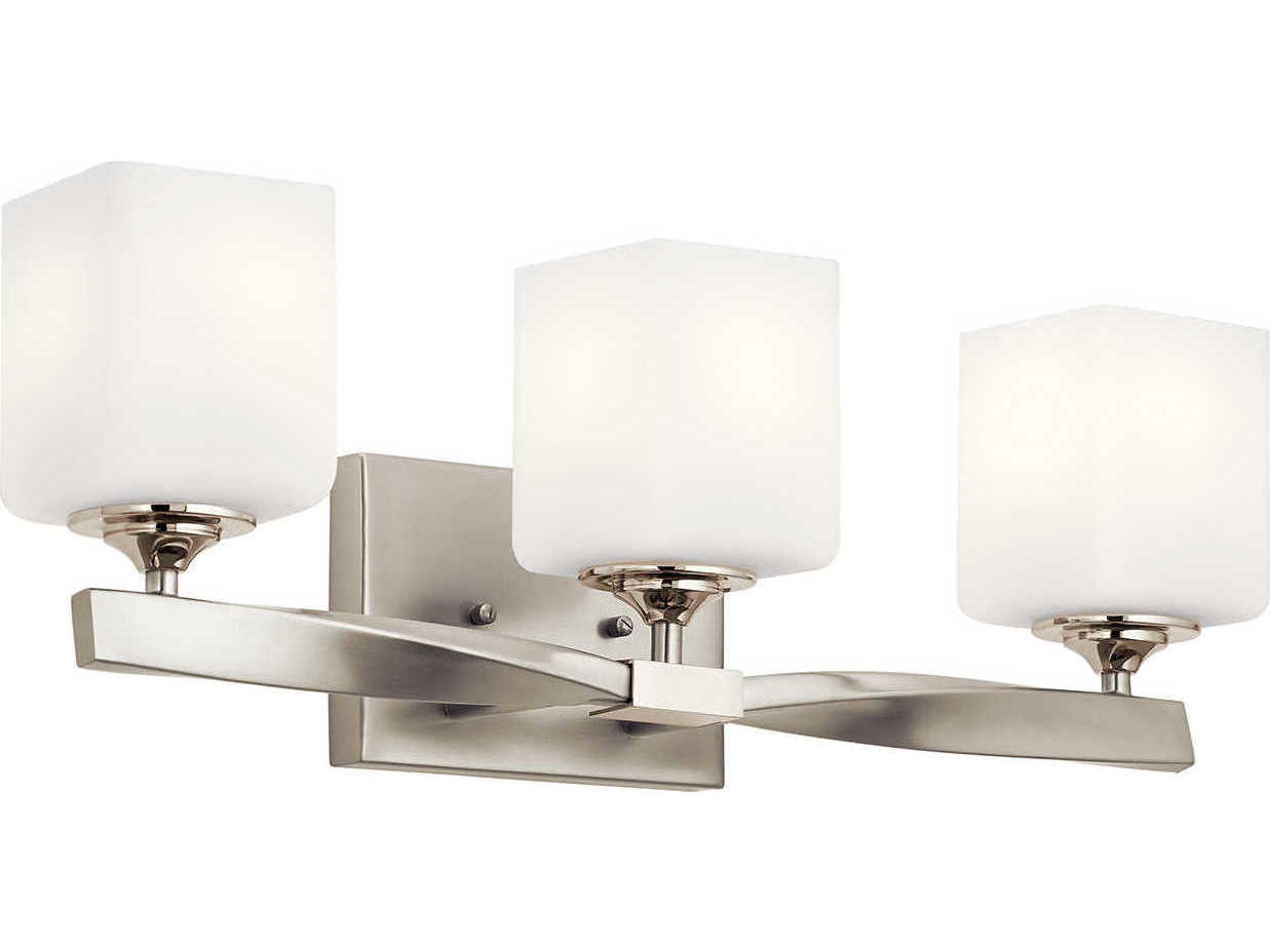 Marette 3-Light Brushed Nickel Glass Vanity Light