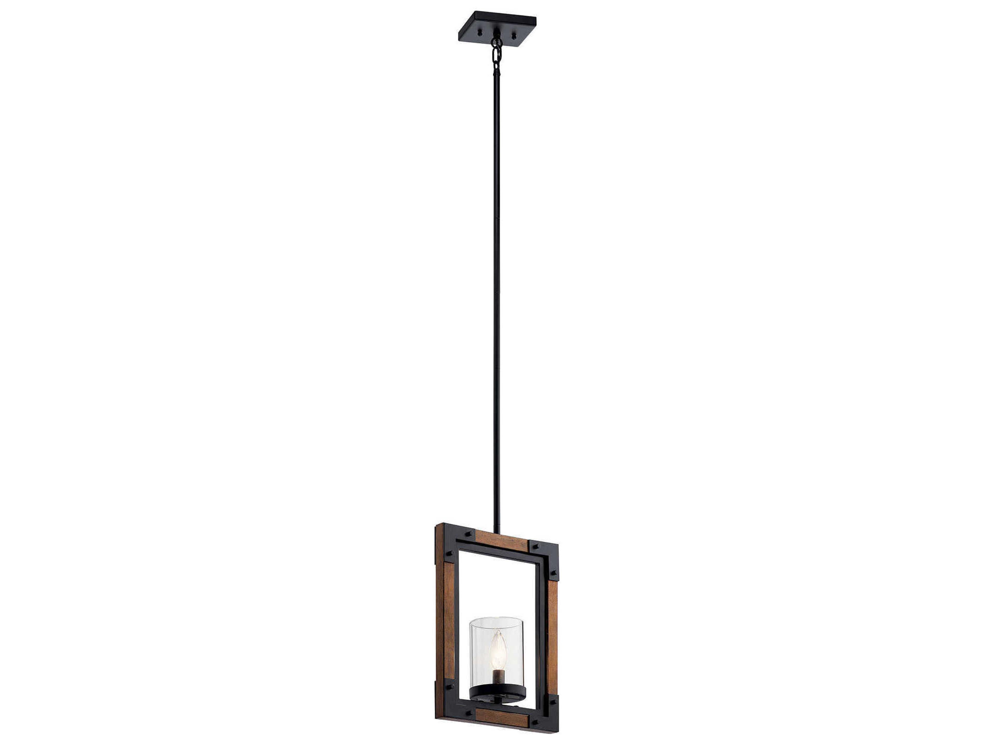 Marimount 1-Light Auburn Stained Black Glass Cylinder Mini Pendant