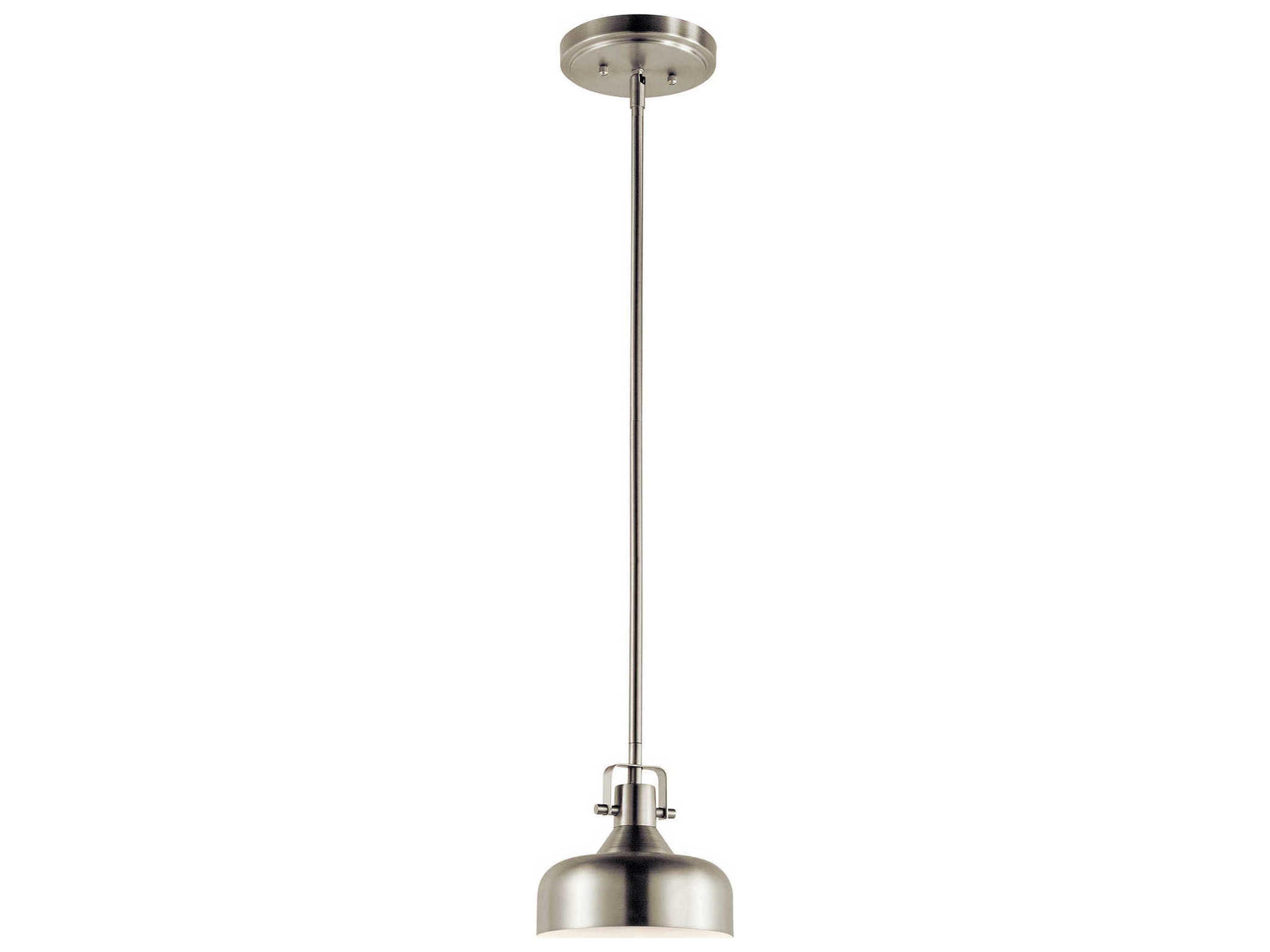 1-Light Brushed Nickel LED Geometric Round Mini Pendant