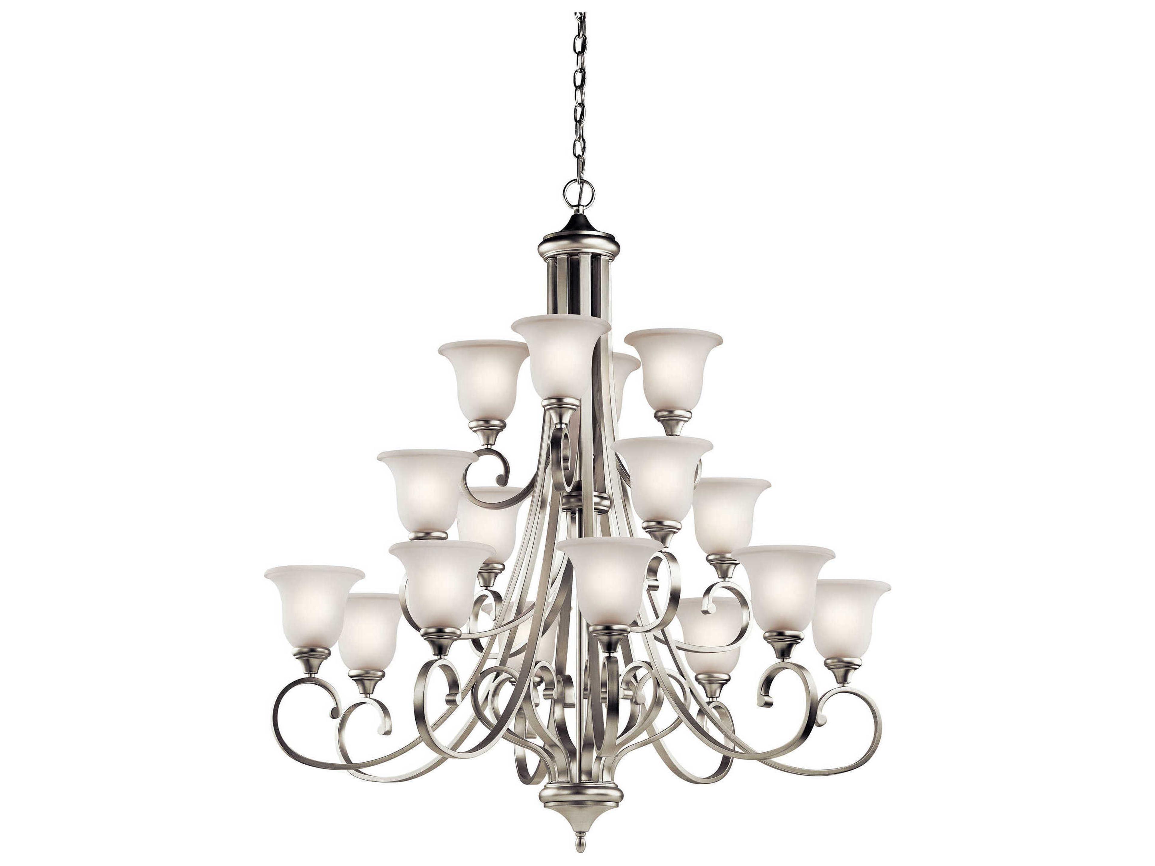 Monroe 16-Light6-Light Brushed Nickel Glass Bell Chandelier