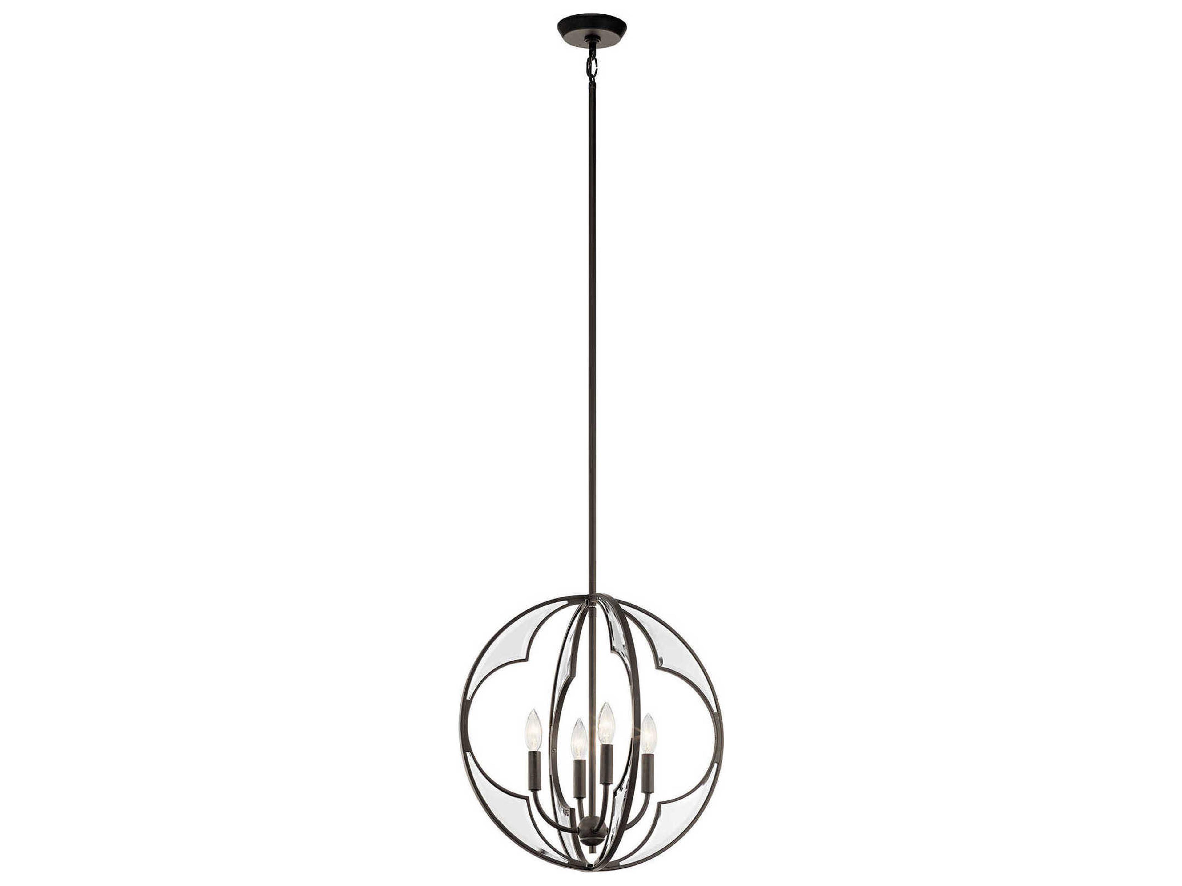 Montavello 4-Light Olde Bronze Glass Candelabra Geometric Chandelier