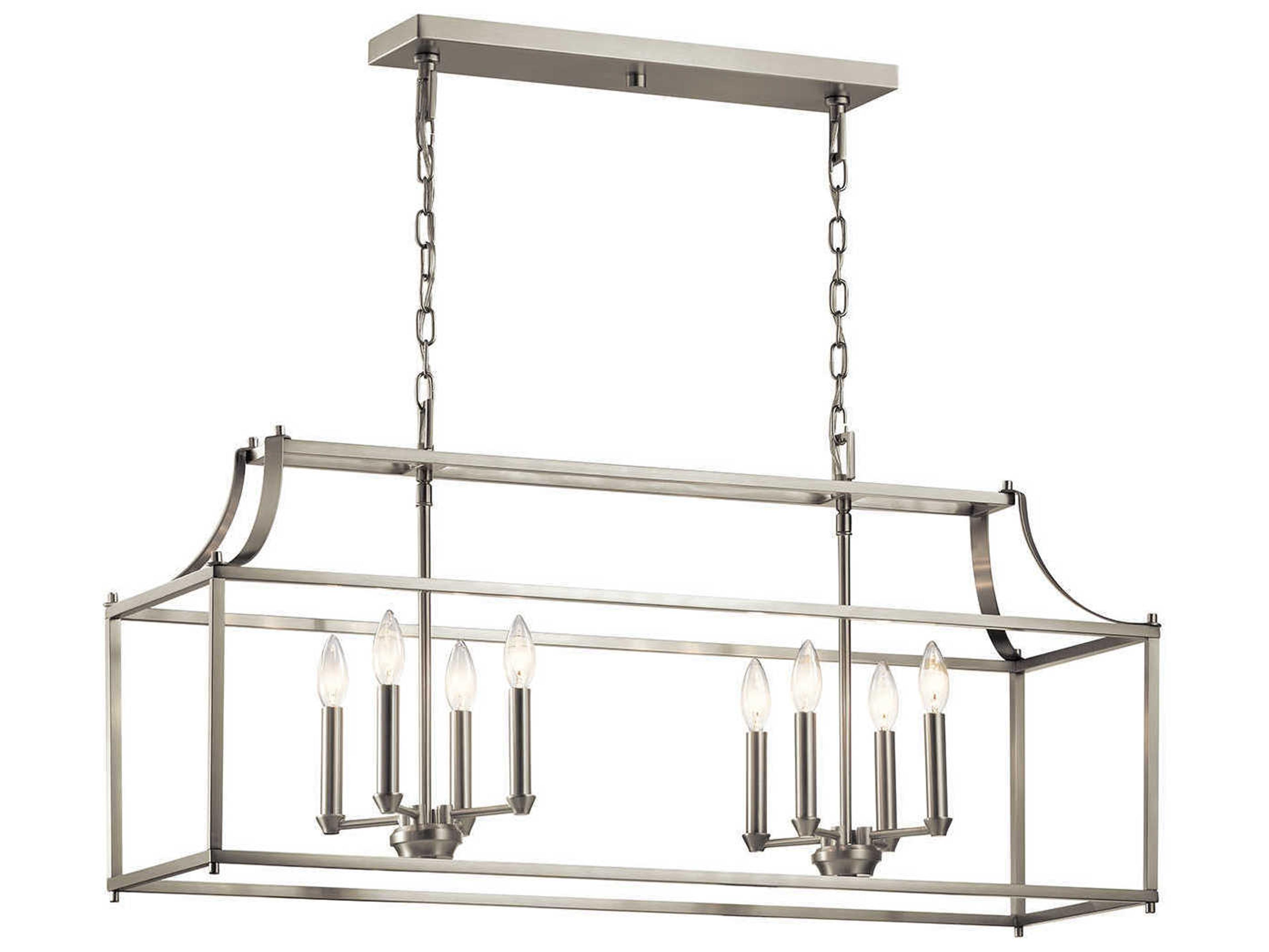 Morrigan 8-Light Brushed Nickel Linear Island Pendant