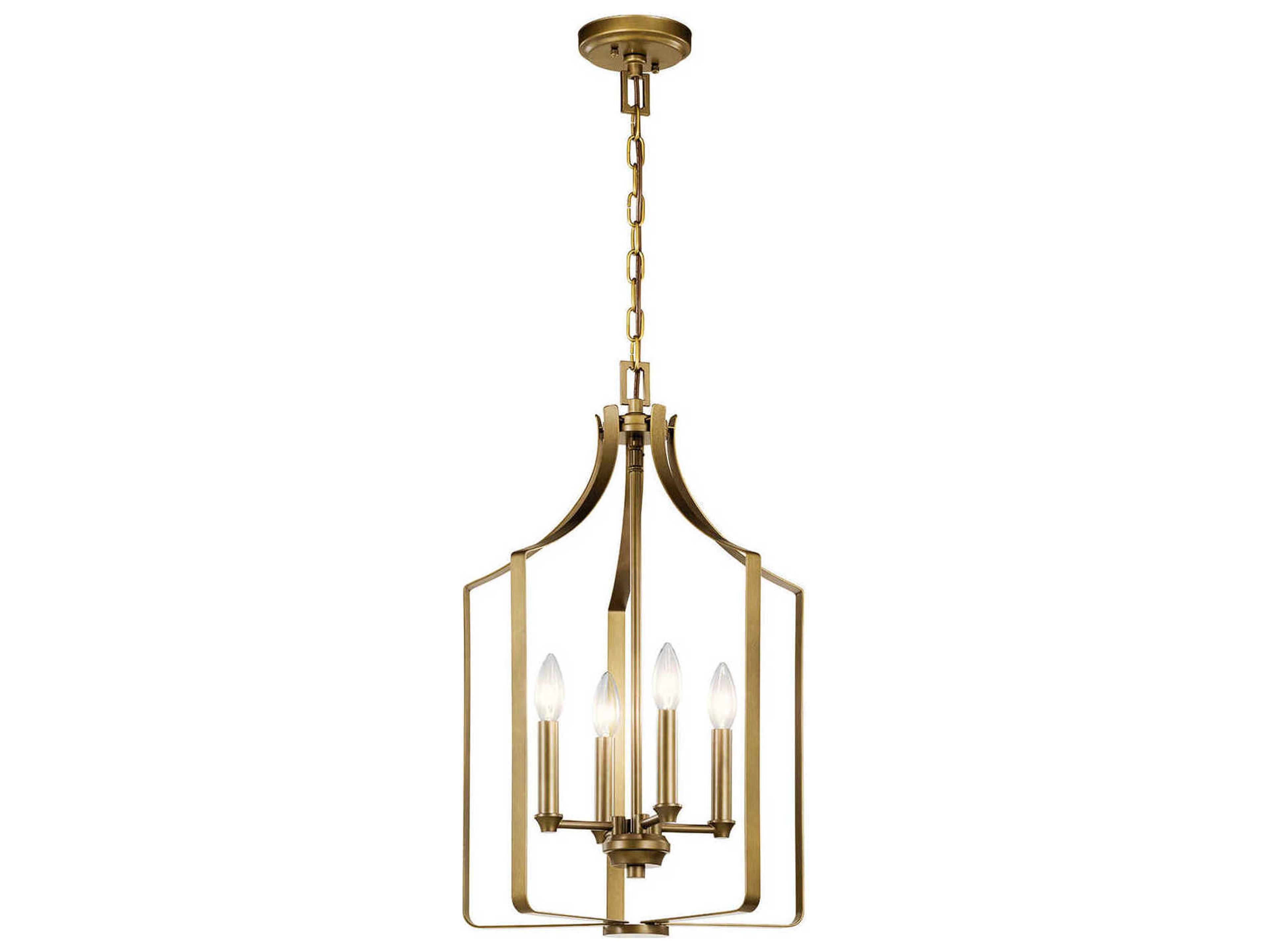 Morrigan 4-Light Natural Brass Candelabra Chandelier