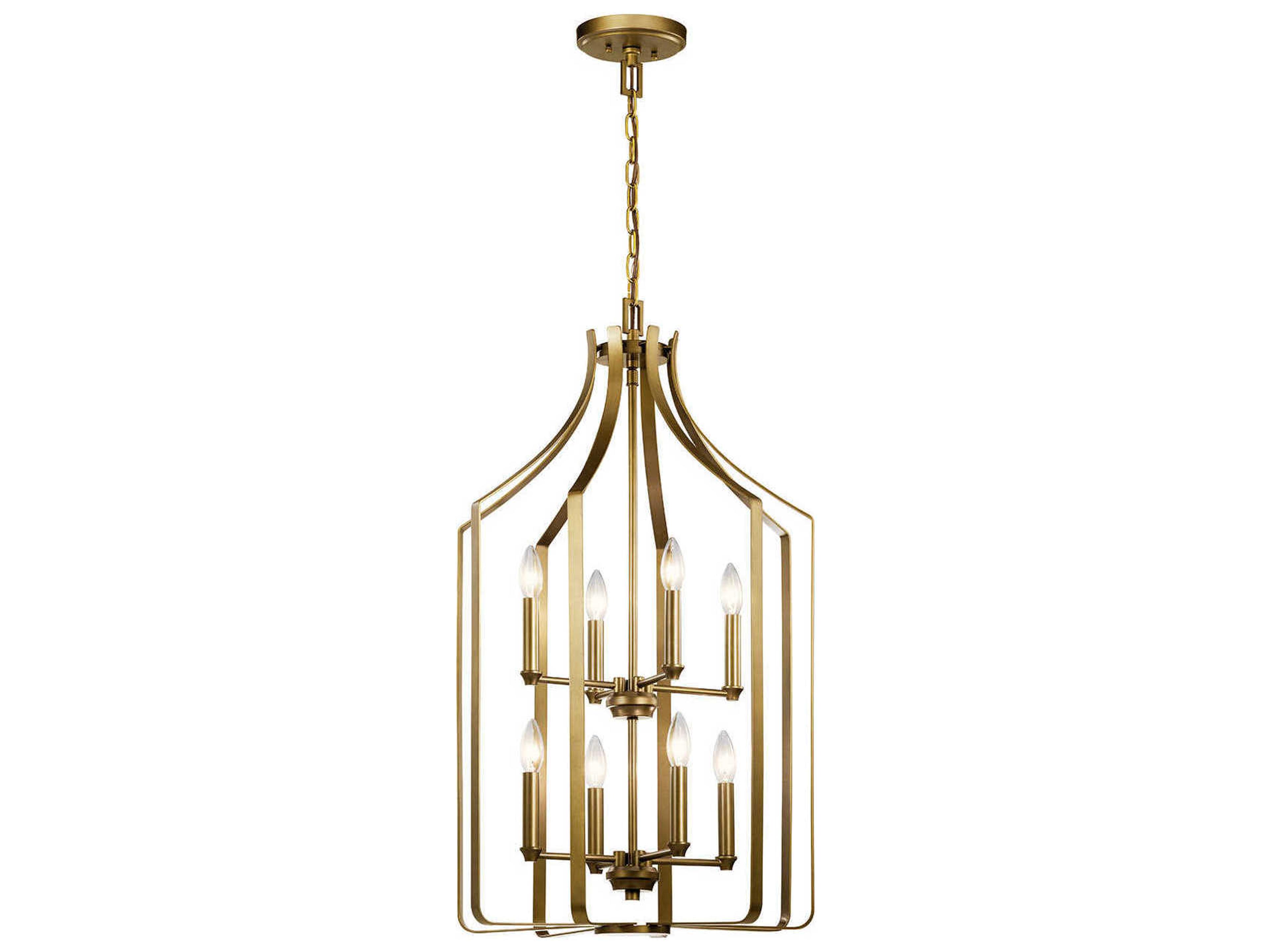 Morrigan 8-Light Natural Brass Candelabra Chandelier