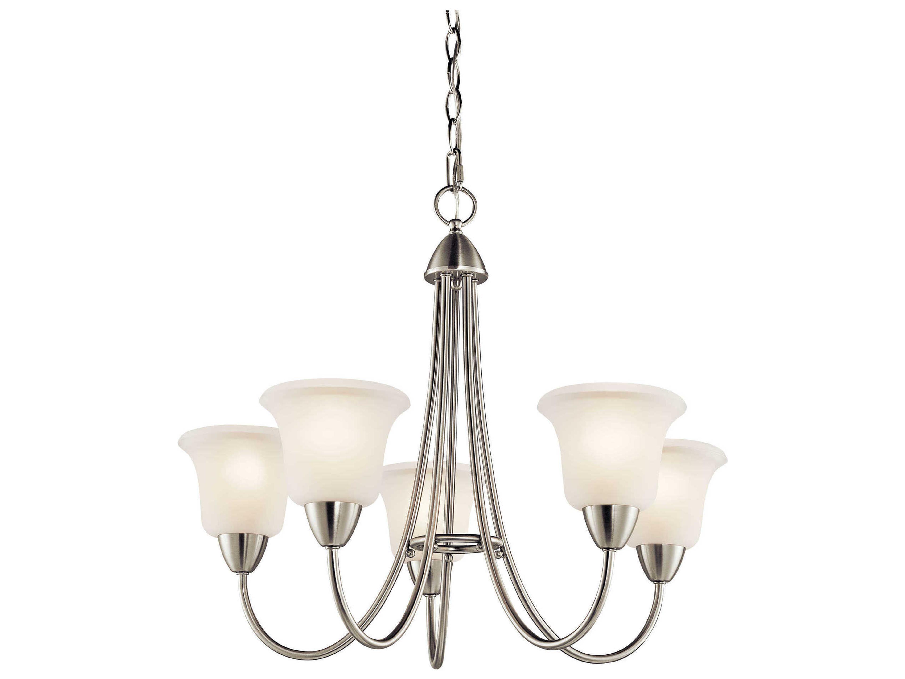 Nicholson 5-Light Brushed Nickel Glass Bell Chandelier