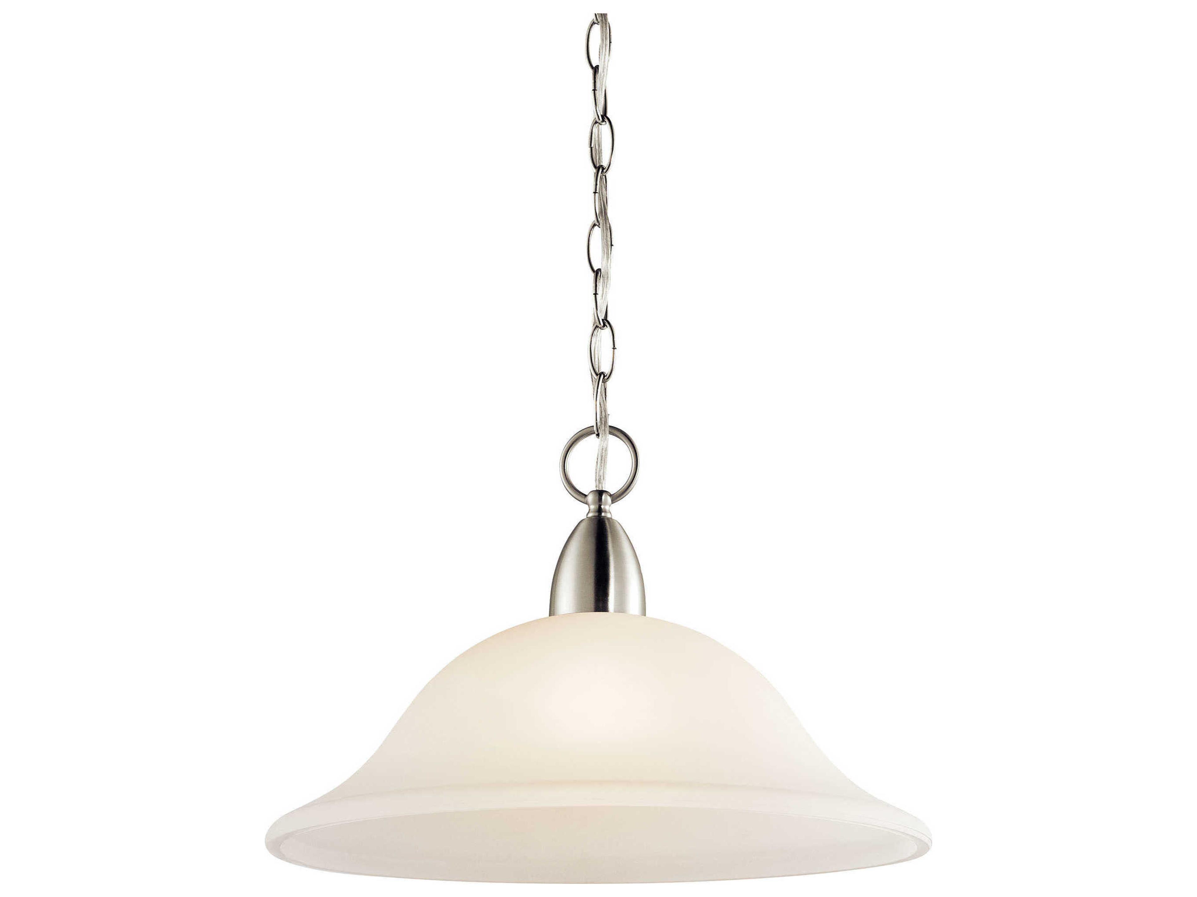 Nicholson 1-Light Brushed Nickel Glass Bell Bowl Pendant
