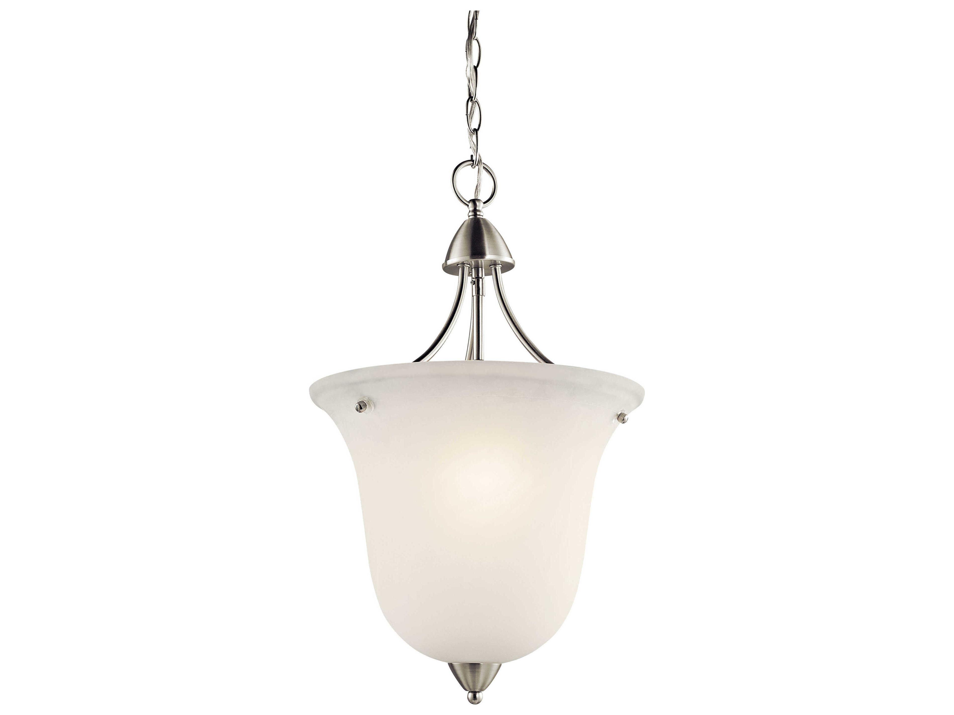 Nicholson 1-Light Brushed Nickel Glass Bell Pendant