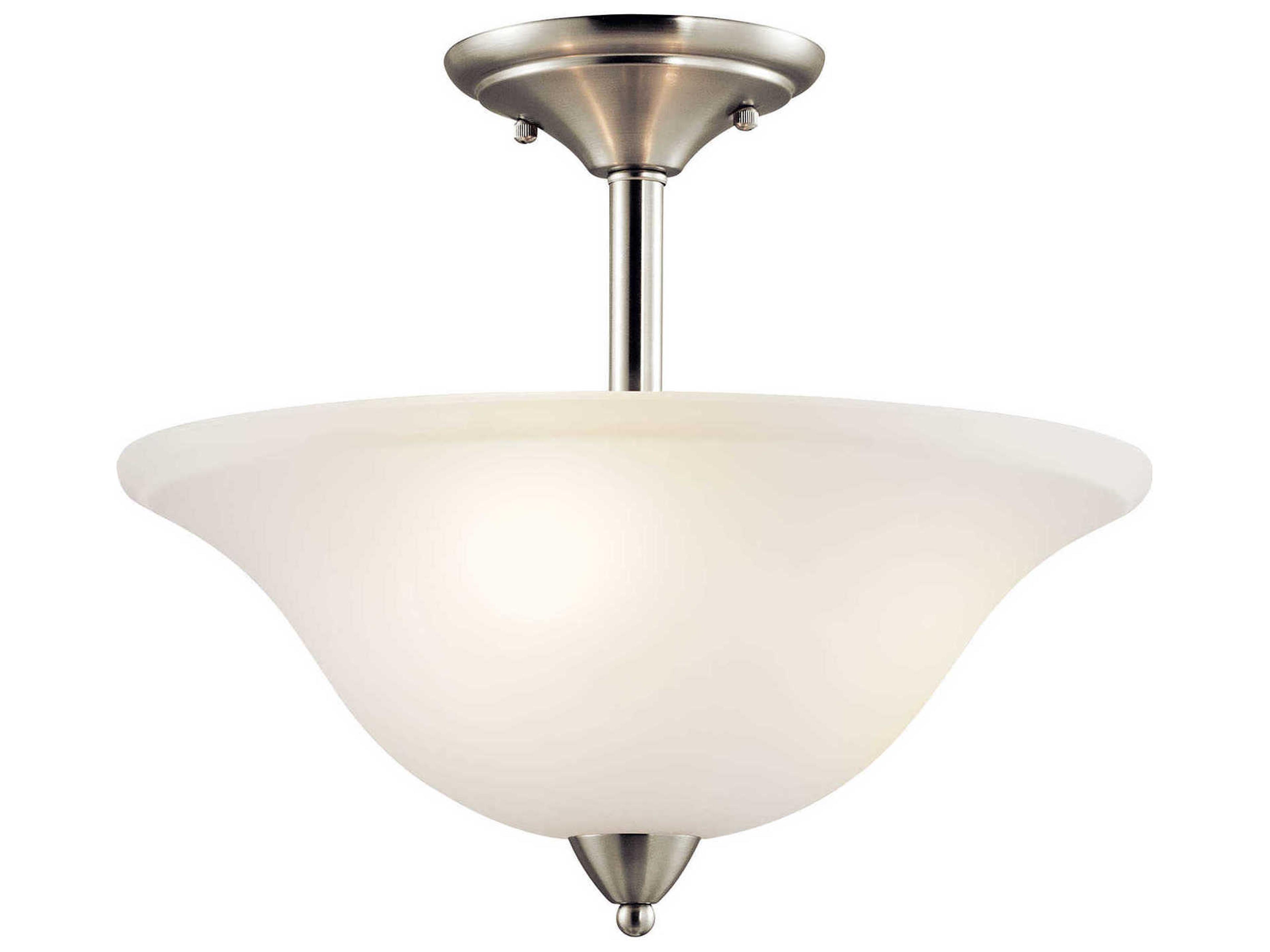 Nicholson 3-Light Brushed Nickel Glass Bowl Semi Flush Mount